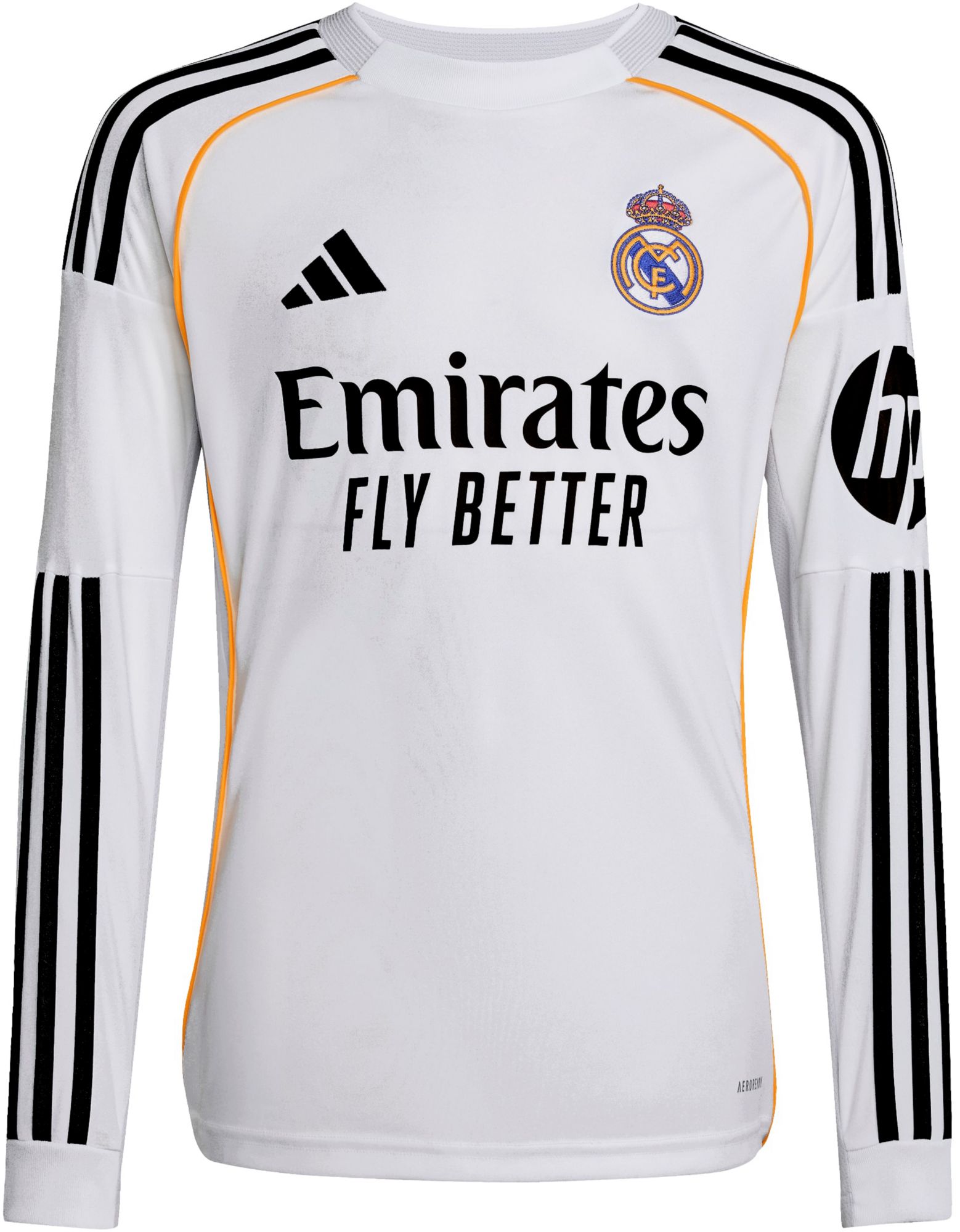 adidas Youth Real Madrid 2025 White Home Long Sleeve Replica Jersey product image