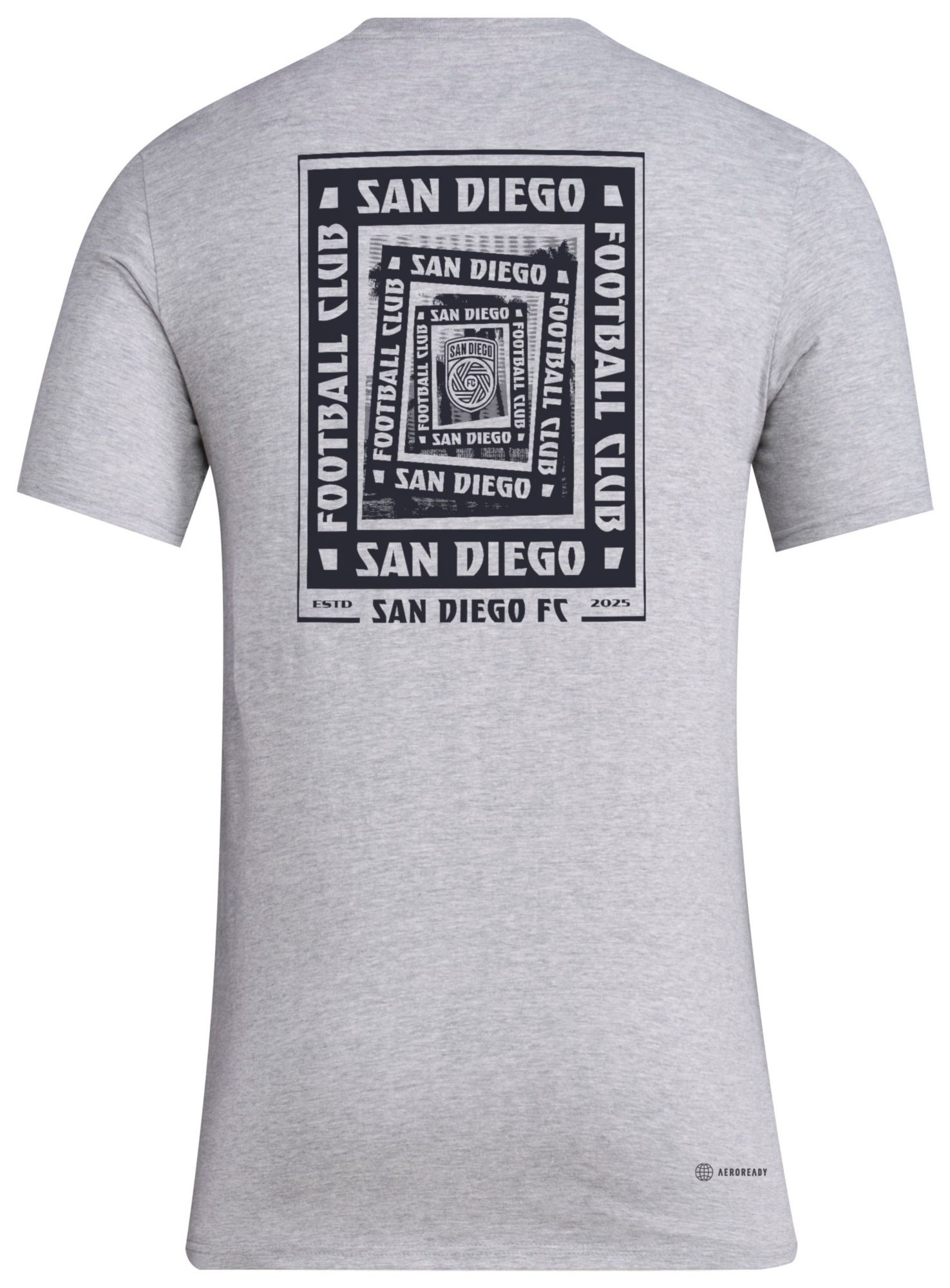 adidas Men's San Diego FC 2025 Grey Local Warp T-Shirt product image