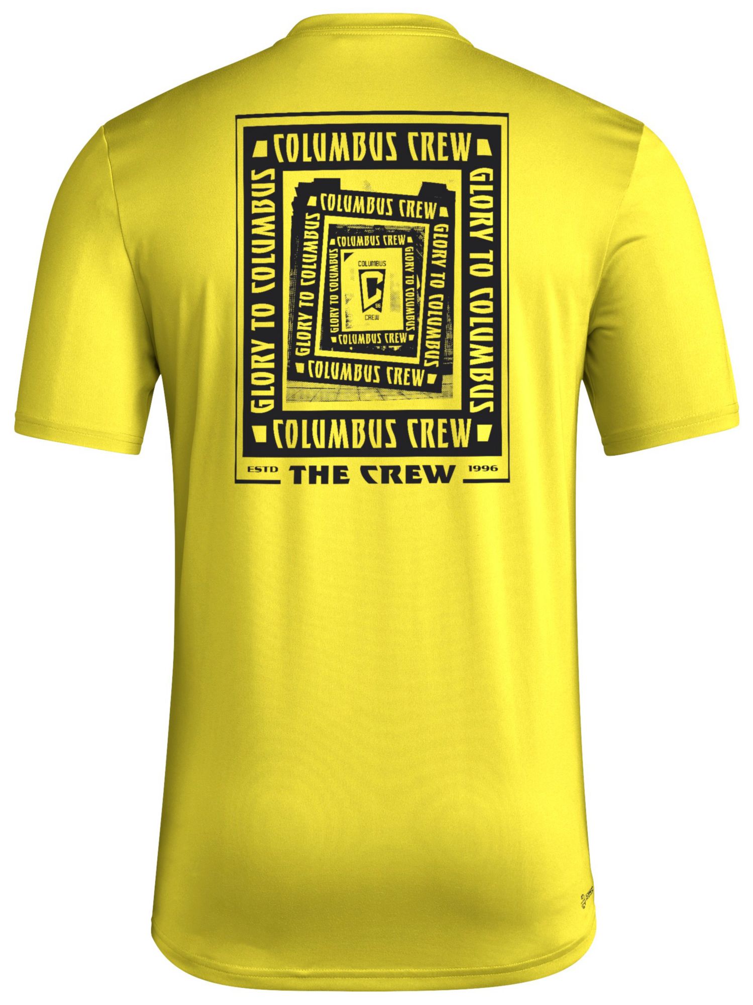 adidas Men's Columbus Crew 2025 Yellow Local Warp T-Shirt product image