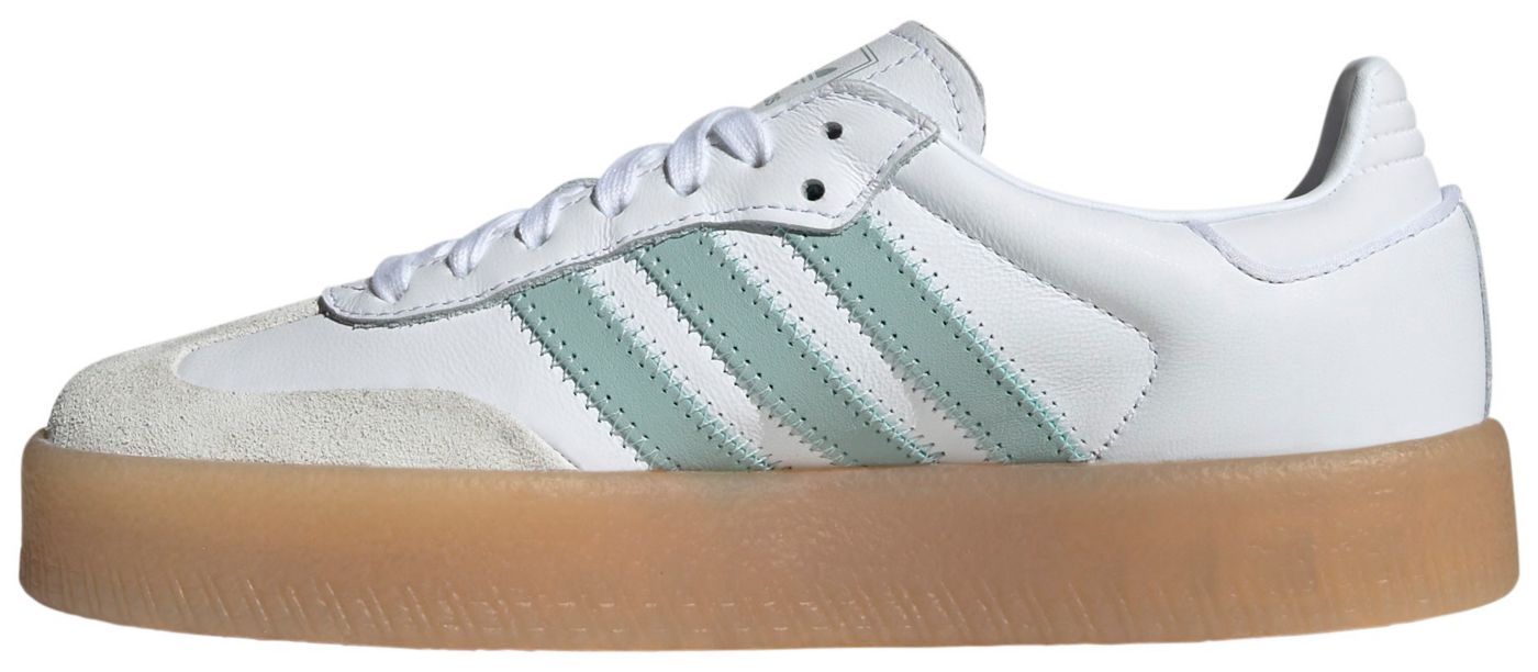 Adidas Originals Sambae Off White Linen Green Metallic Women s Shoes Green Beige Size 10