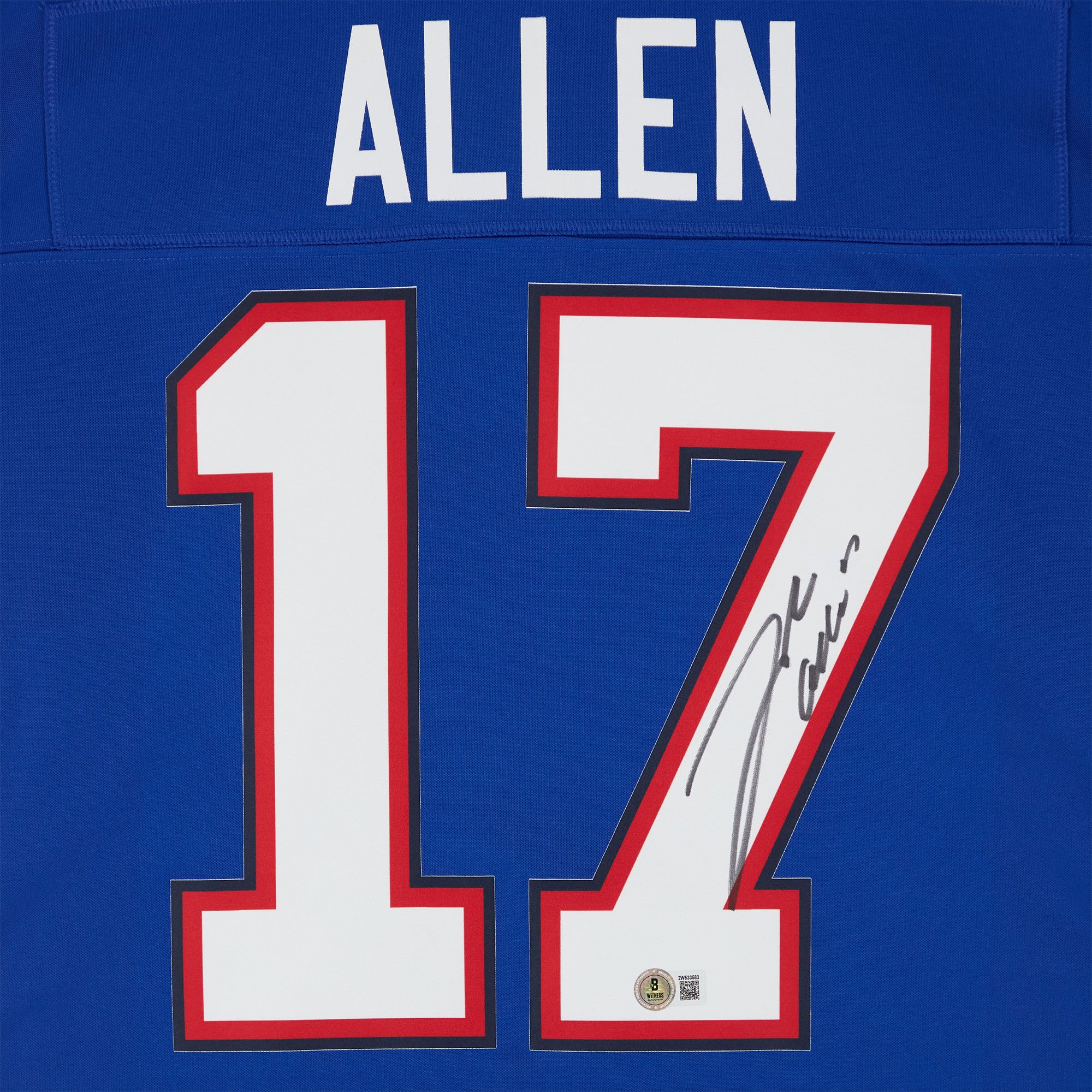 Framed NFL Buffalo Bills Josh Allen #17 Authentic Autographed Jersey (Framed under glass, double-matted $250 value) product image
