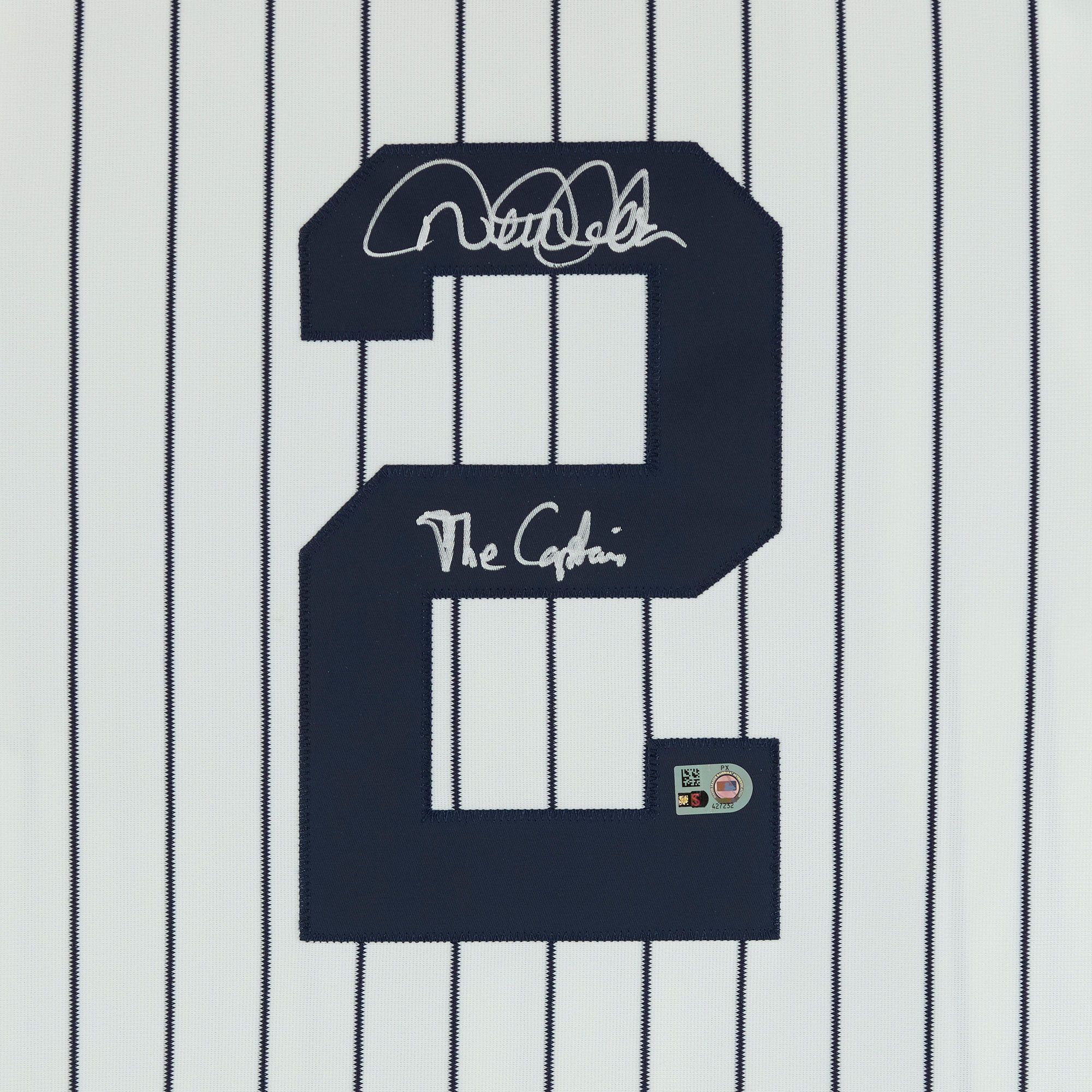 Framed MLB New York Yankees Derek Jeter #2 Authentic Autographed Jersey (Framed under glass, double-matted $250 value) product image