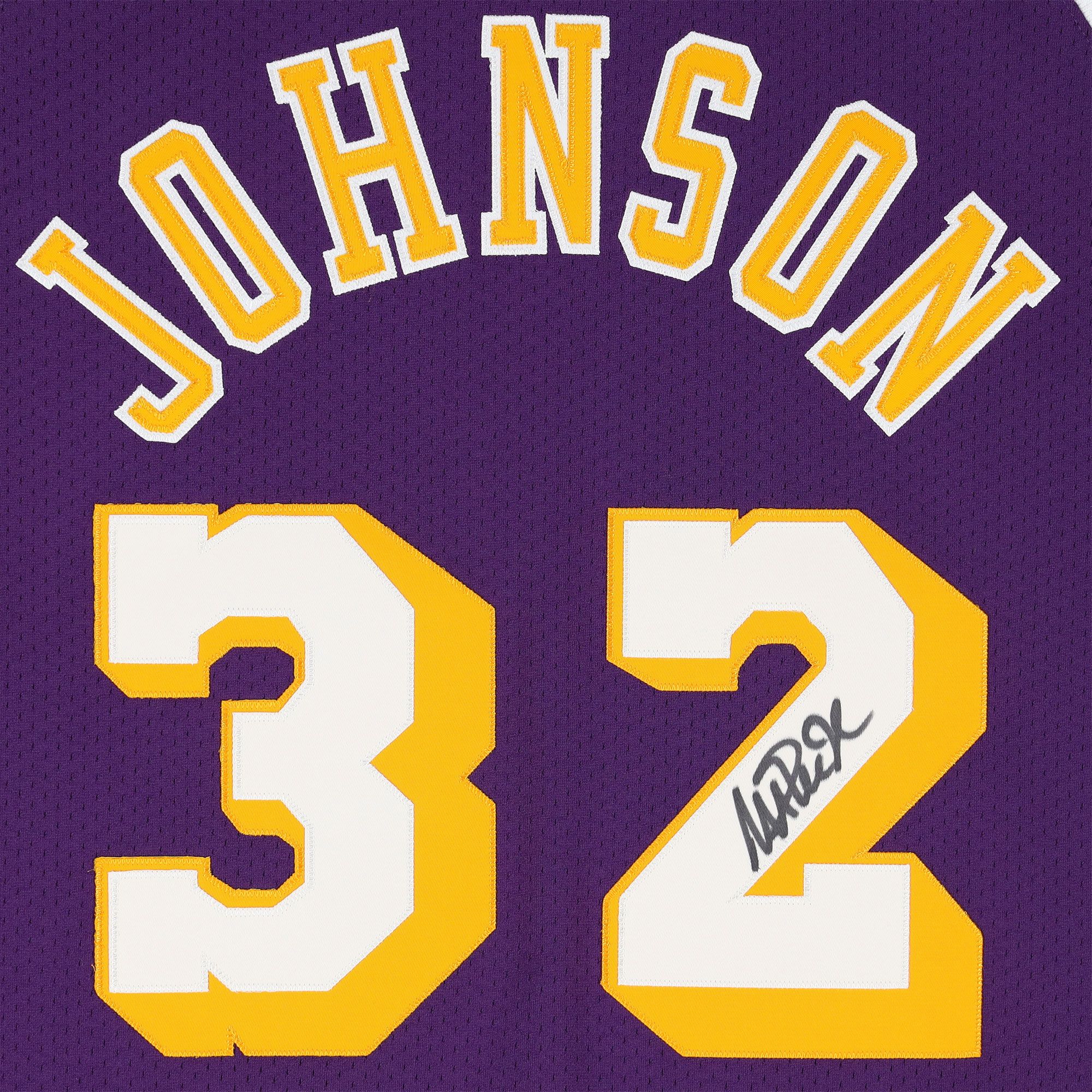Framed NBA Los Angeles Lakers Magic Johnson #32 Authentic Autographed Jersey (Framed under glass, double-matted $250 value) product image