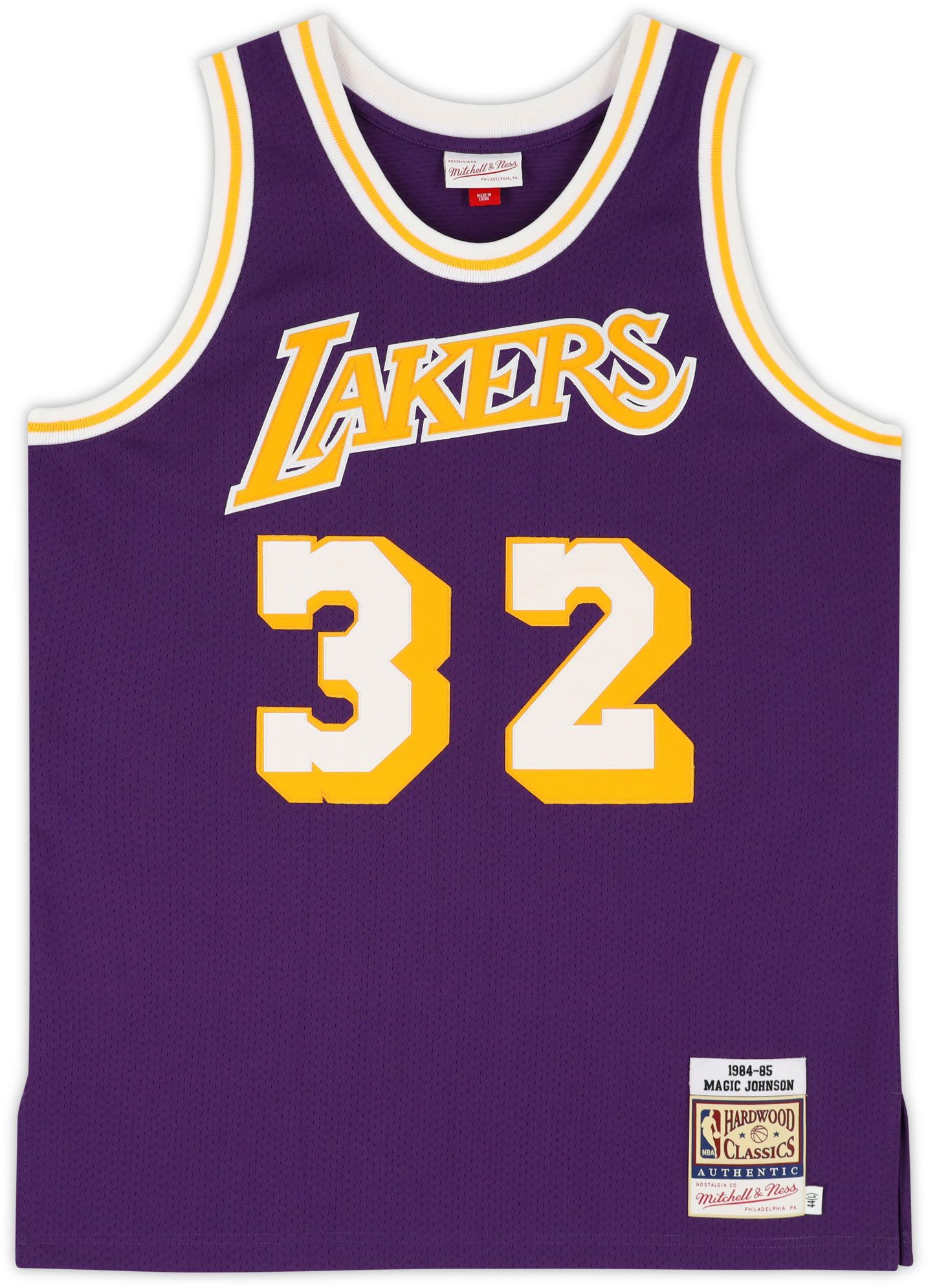Framed NBA Los Angeles Lakers Magic Johnson #32 Authentic Autographed Jersey (Framed under glass, double-matted $250 value) product image