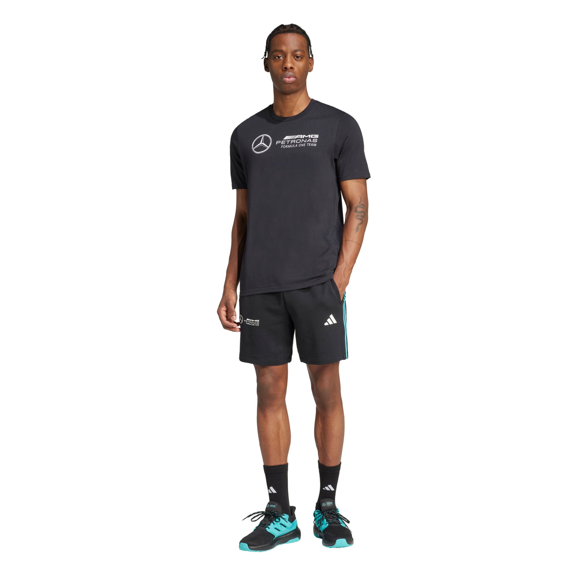 adidas Men's Mercedes Formula 1 DNA Black Shorts product image