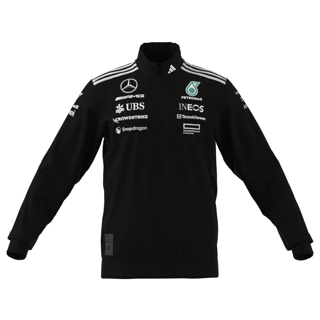 adidas Men's Mercedes F1 Black Team Quarter-Zip Shirt product image