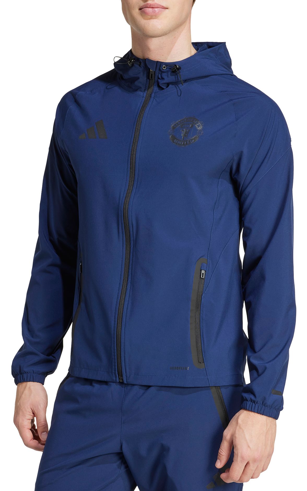 adidas Men's Manchester United 2024 Grey Travel Full-Zip Jacket product image