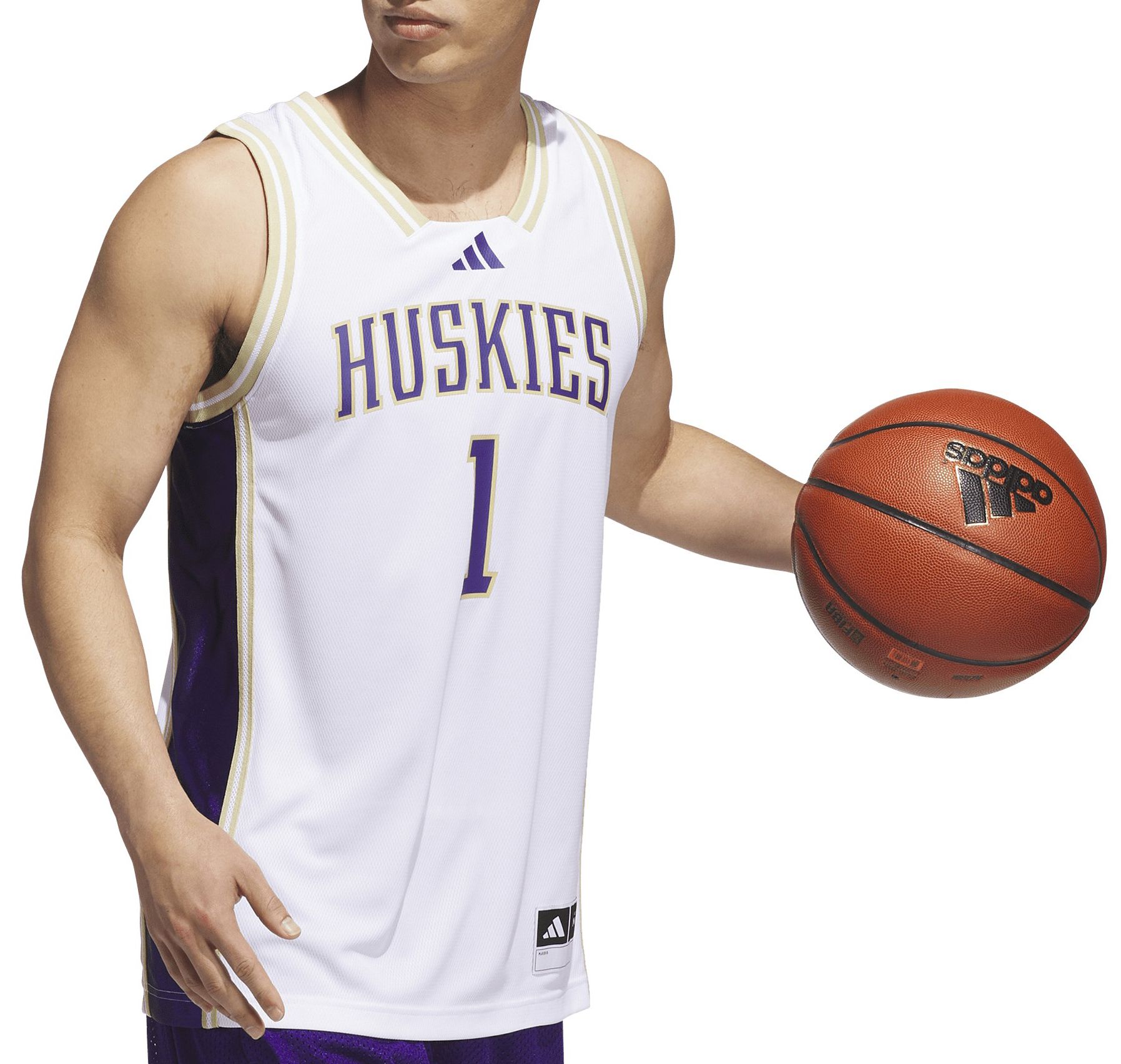 adidas Men's Washington Huskies White Swingman Basketball Jersey product image