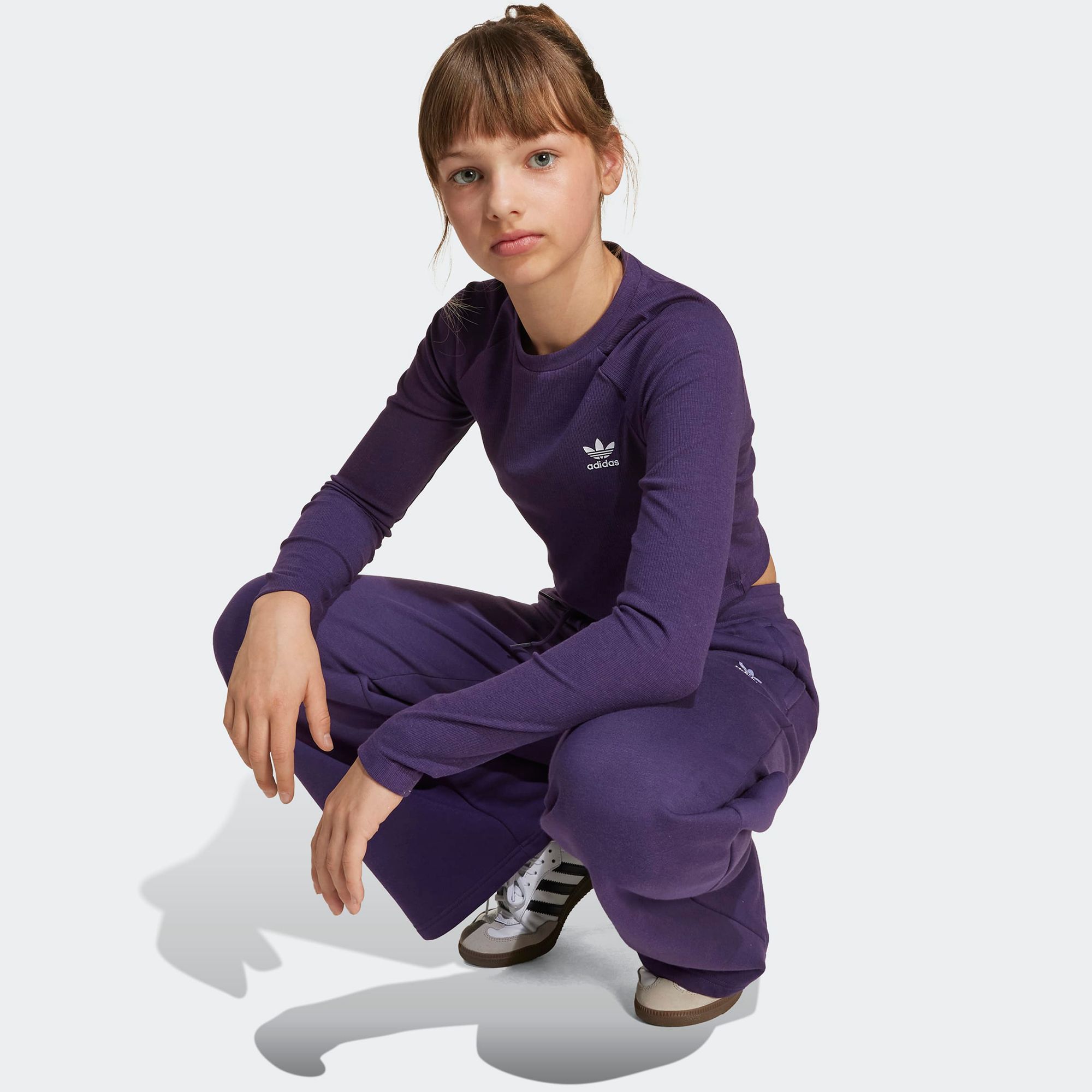 adidas Girls' Rib Cropped Long Sleeve Tee product image