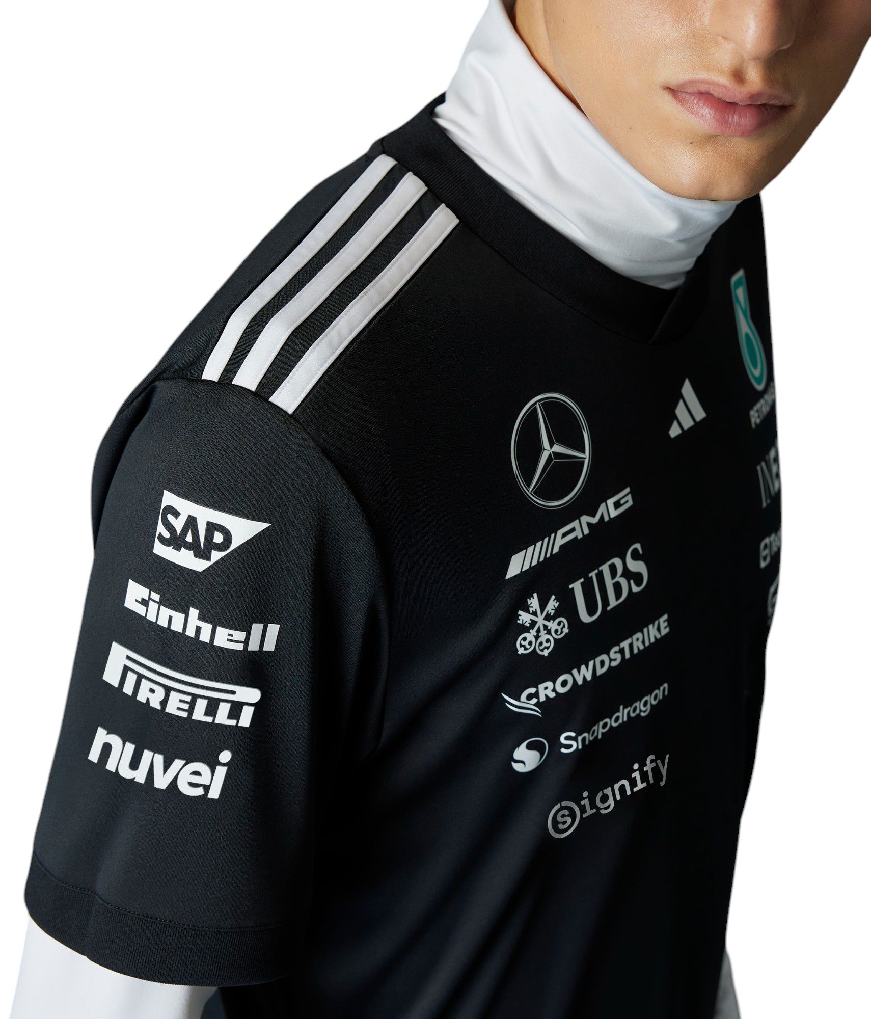 adidas Men's Mercedes F1 Black Replica Driver Jersey product image