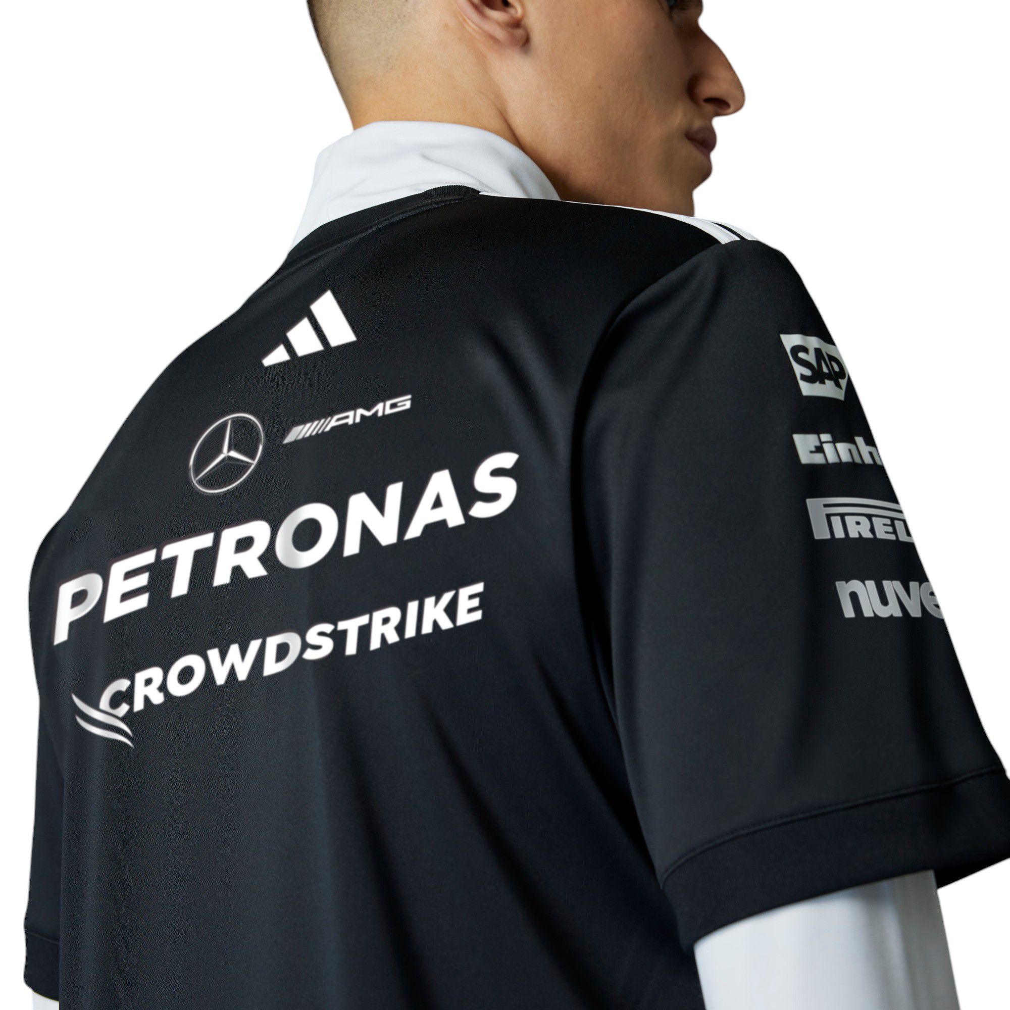 adidas Men's Mercedes F1 Black Replica Driver Jersey product image