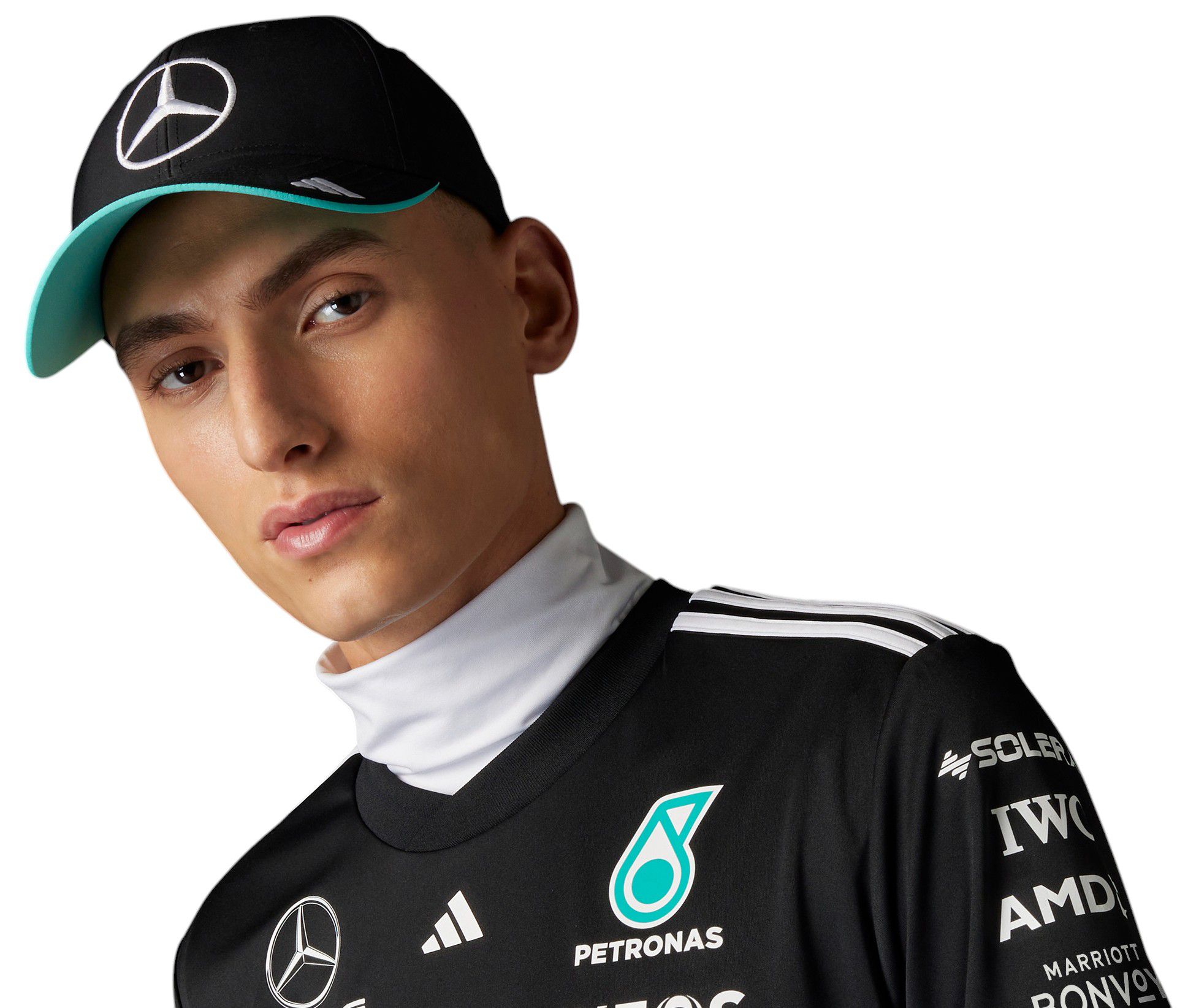 adidas Adult Mercedes F1 Black Adjustable Dad Hat product image