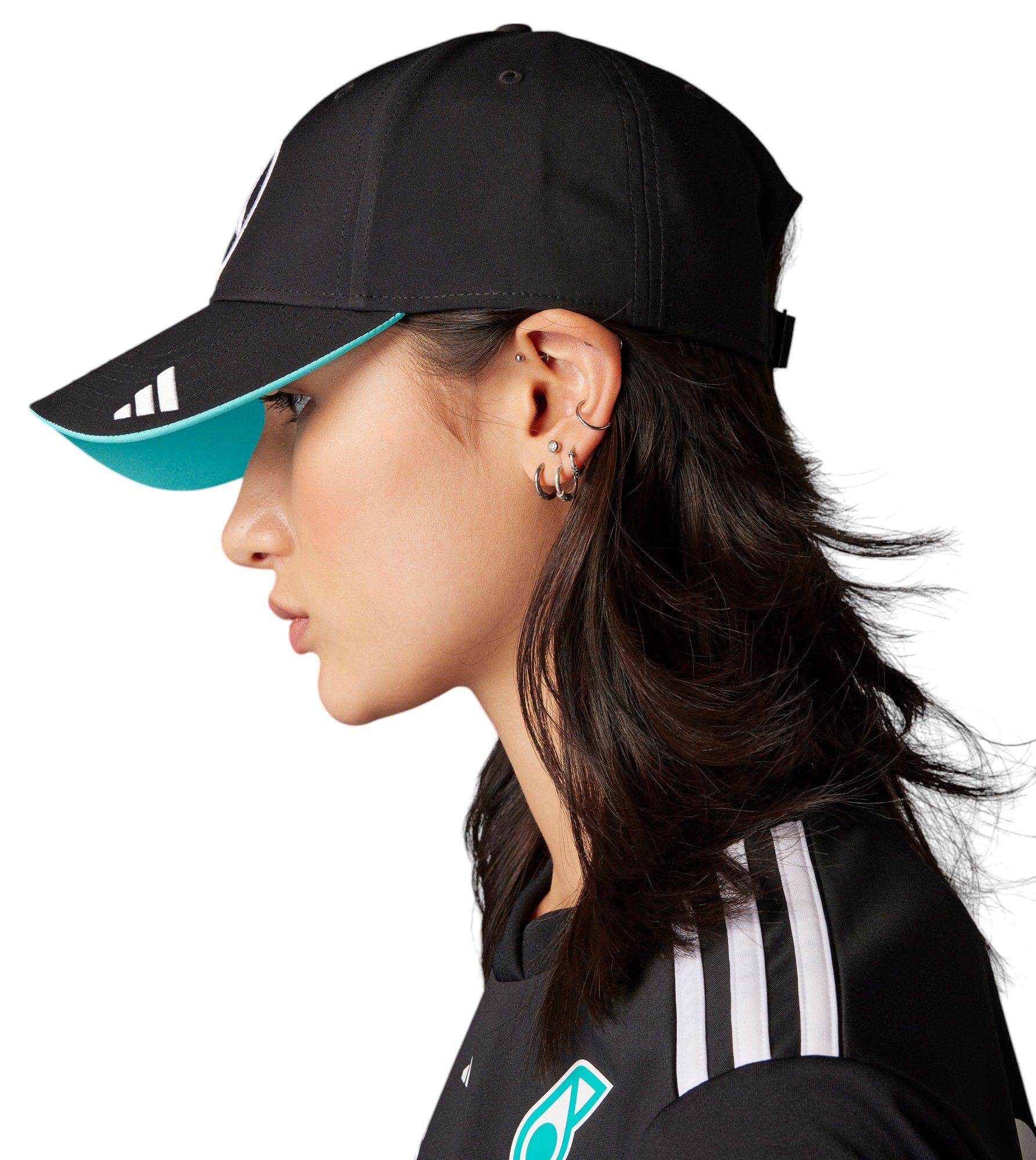 adidas Adult Mercedes F1 Black Adjustable Dad Hat product image
