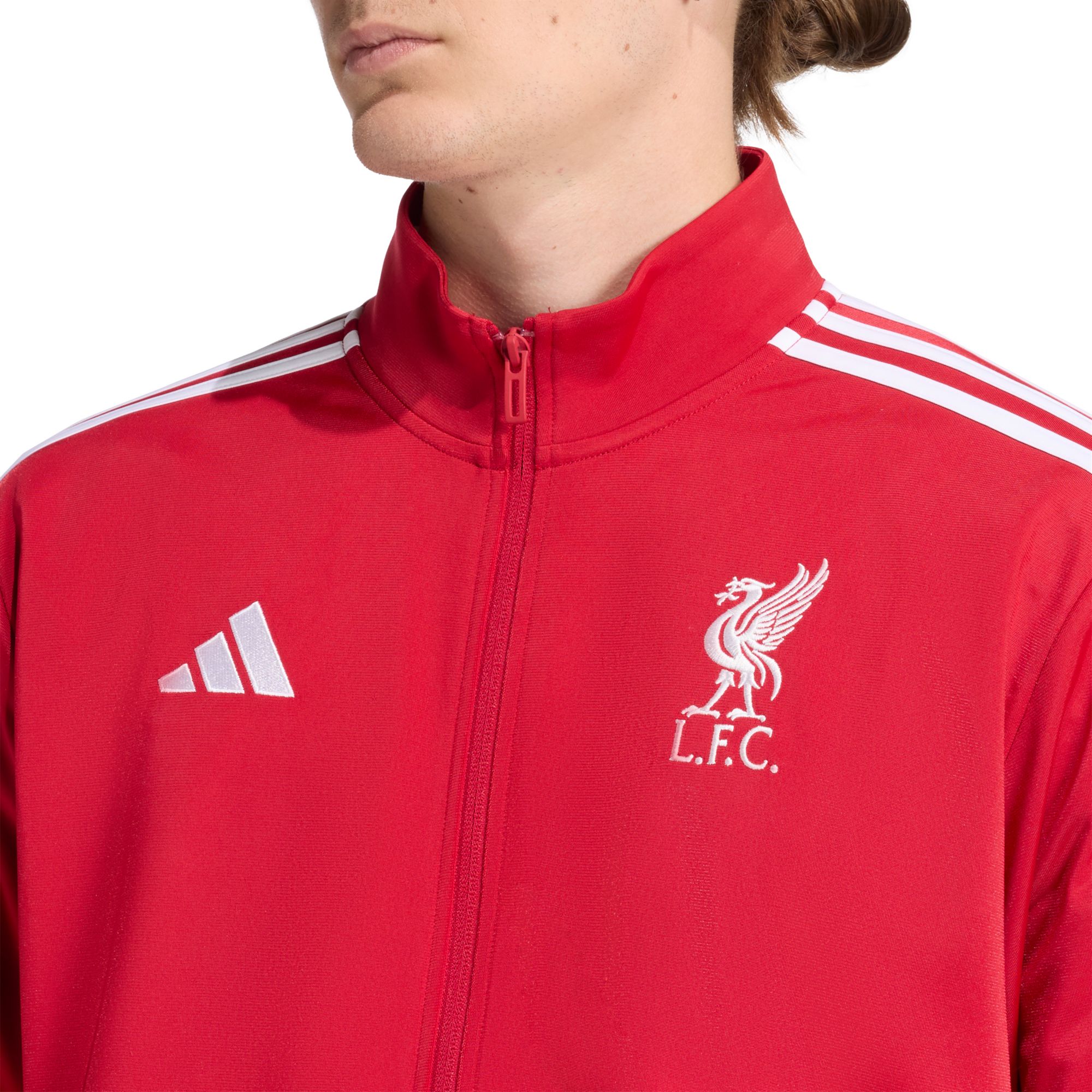 adidas Men's Liverpool FC 2025-26 Red Home Team Logo Full-Zip Jacket product image