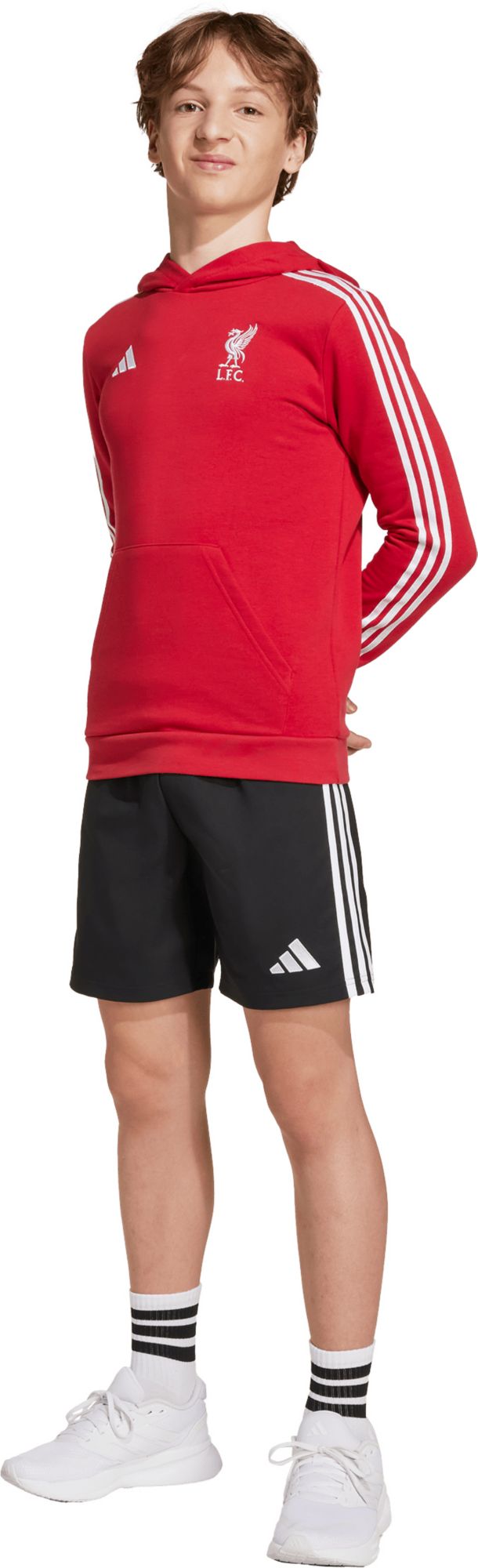 adidas Youth Liverpool FC 2025-26 RedTeam Logo Pullover Hoodie product image