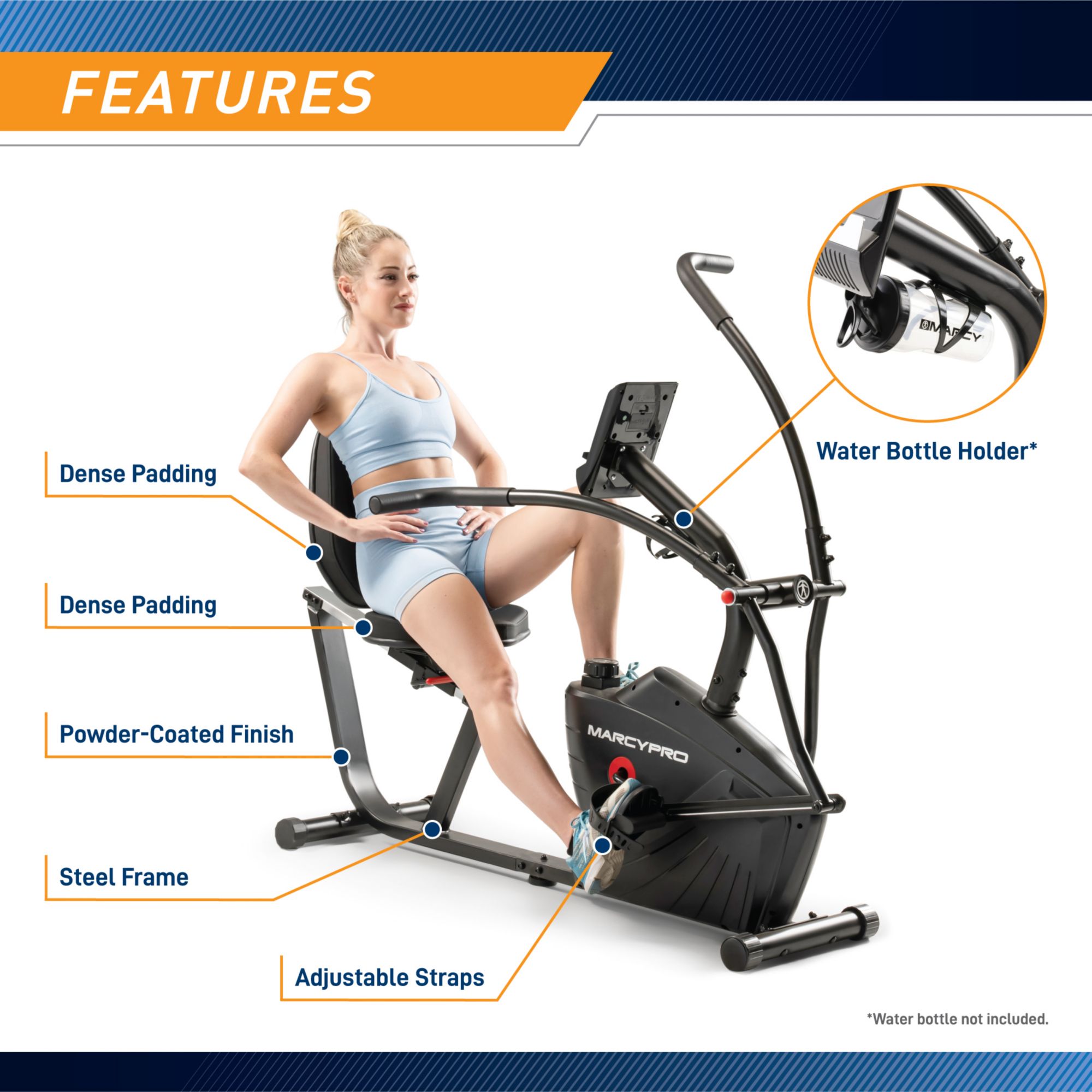 Marcypro Dual Action Cross Training Recumbent Exercise Bike