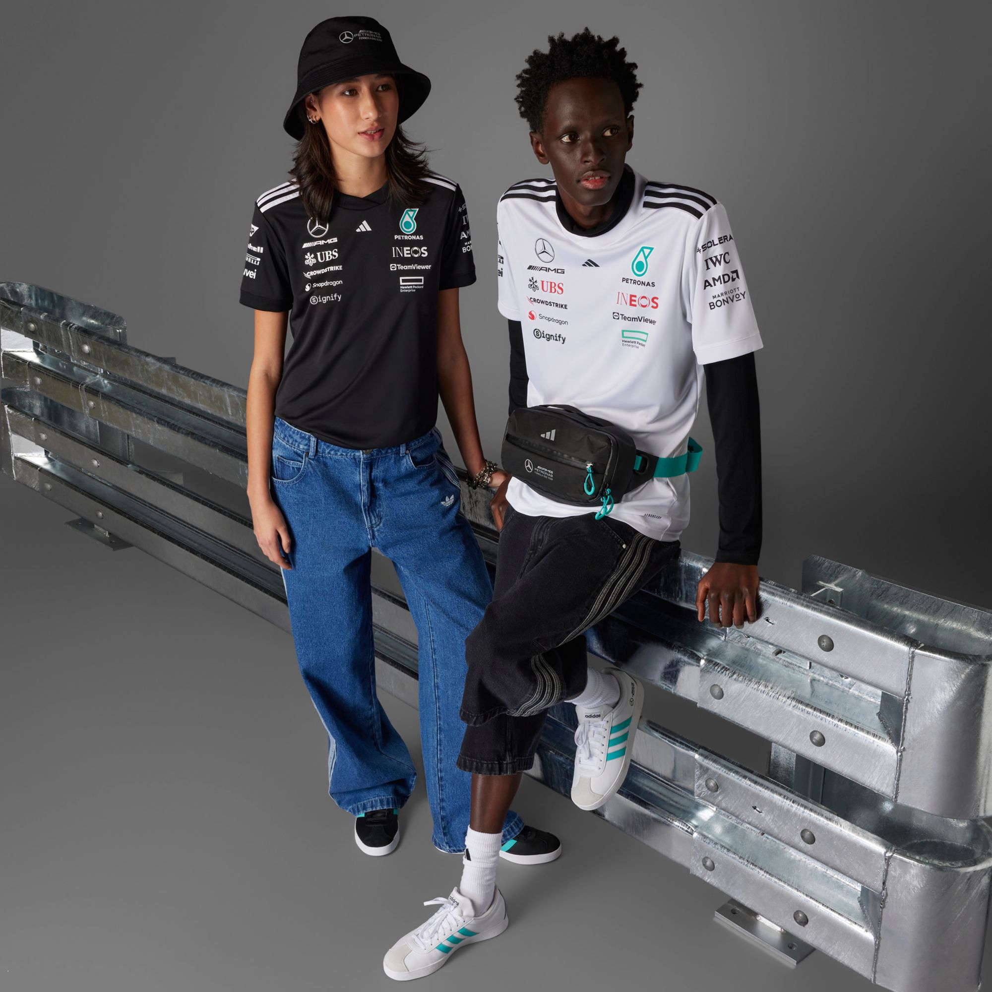 adidas Men's Mercedes F1 White Jersey product image