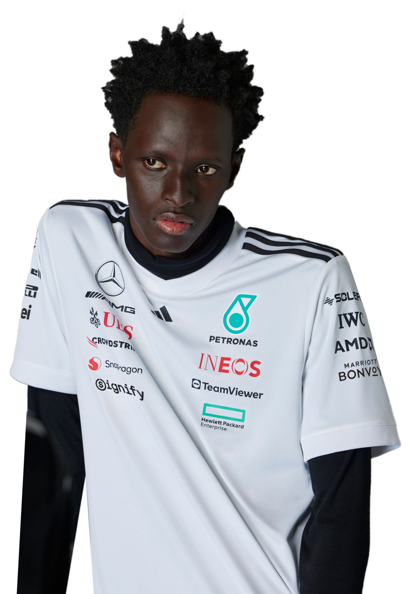 adidas Men's Mercedes F1 White Jersey product image
