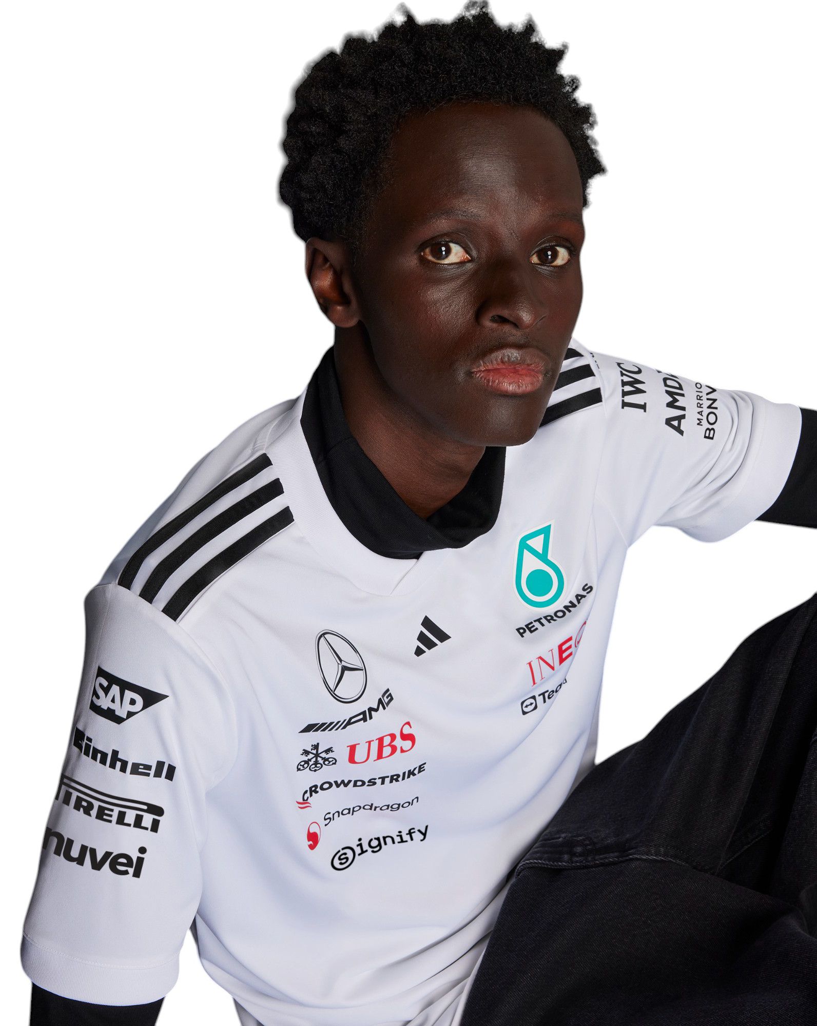 adidas Men's Mercedes F1 White Jersey product image