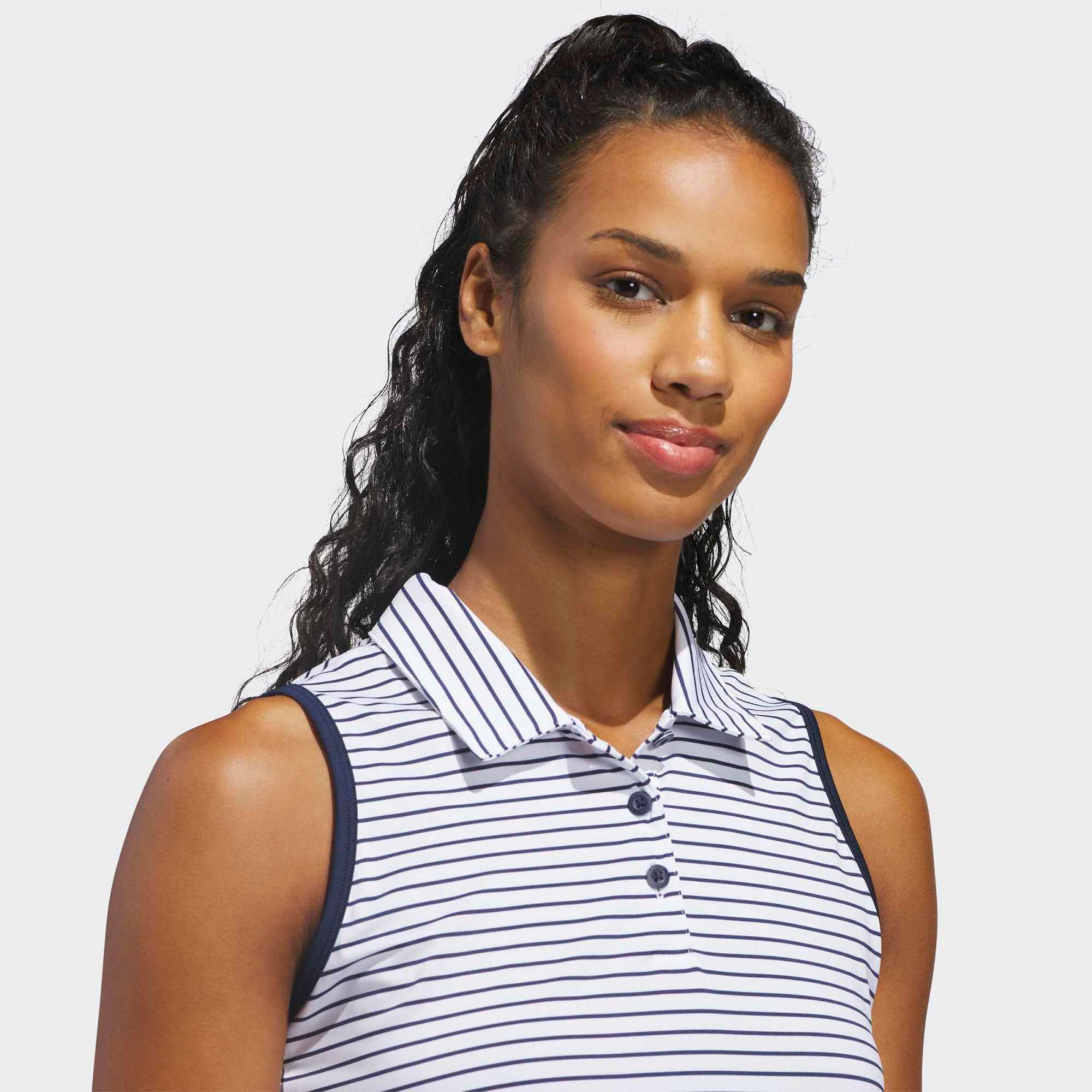 adidas Women's Performance Stripe Sleeveless Golf Polo product image