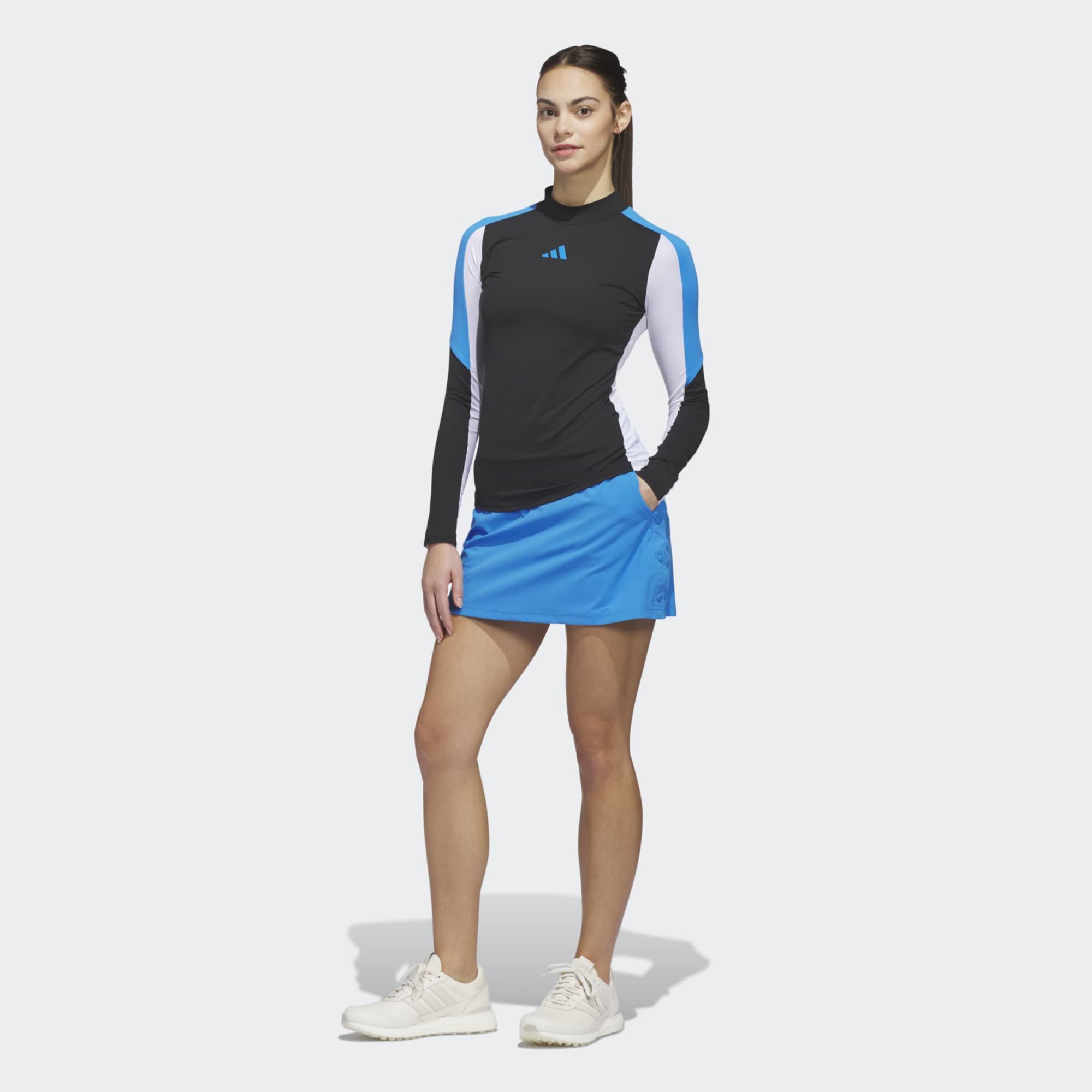 adidas Women's Beyond the Course Color Block Long Sleeve Mock Neck Golf Shirt product image
