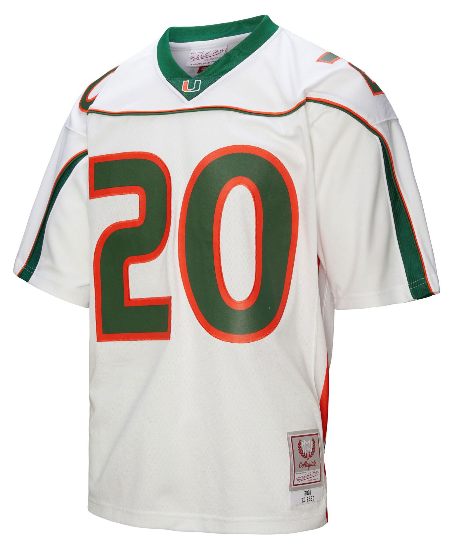 Mitchell & Ness Men's Miami Hurricanes Ed Reed #21 White Football Jersey product image