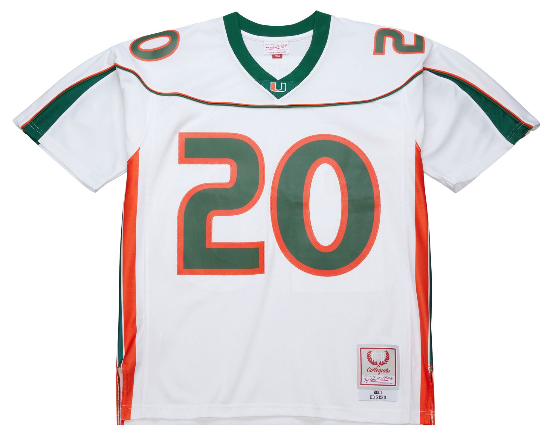 Mitchell & Ness Men's Miami Hurricanes Ed Reed #21 White Football Jersey product image
