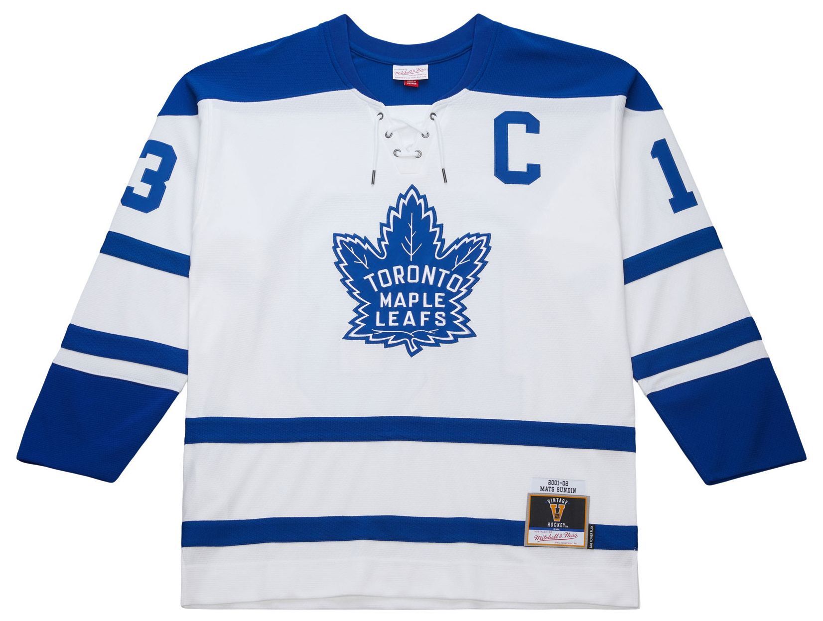 Mitchell & Ness Men's Toronto Maple Leafs Mats Sundin #13 2001 White Power Play Vintage Replica Jersey product image