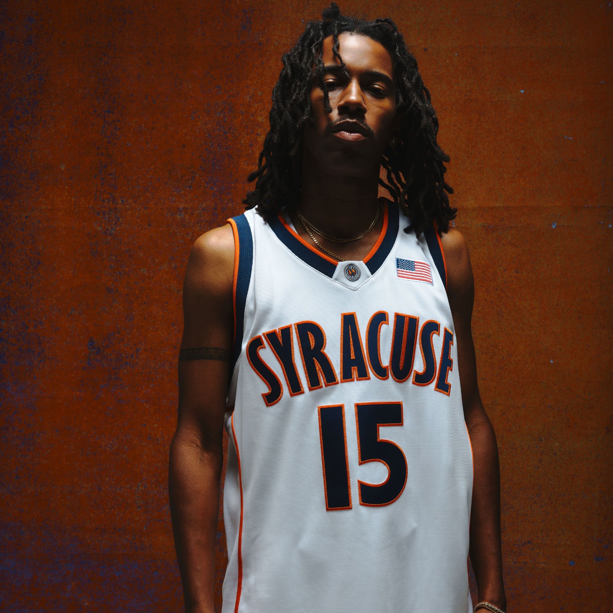 Mitchell & Ness Men's Syracuse Orange Carmelo Anthony #15 White Vintage Power Play Jersey product image