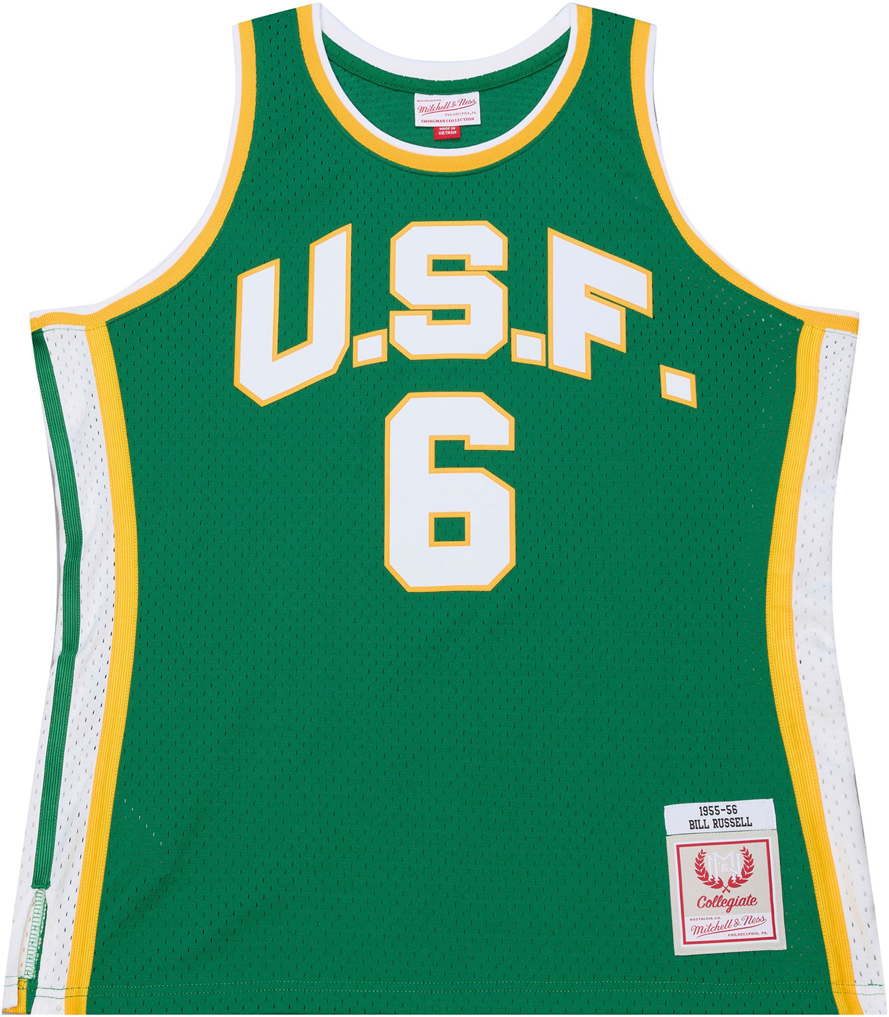 Mitchell & Ness Men's USF Bill Russell #6 Green Replica Throwback Jersey product image
