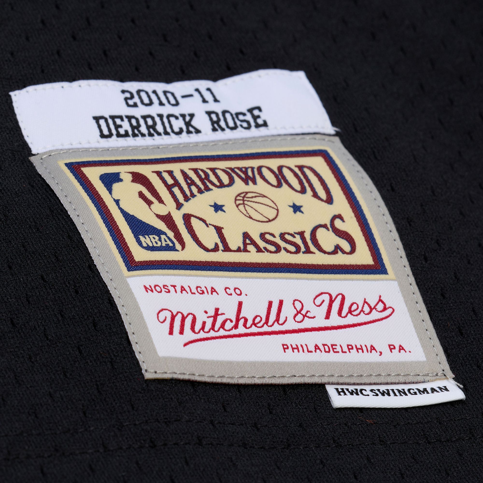 Mitchell & Ness Adult Chicago Bulls Derrick Rose #1 Black Hardwood Classic 2010 Replica Jersey product image