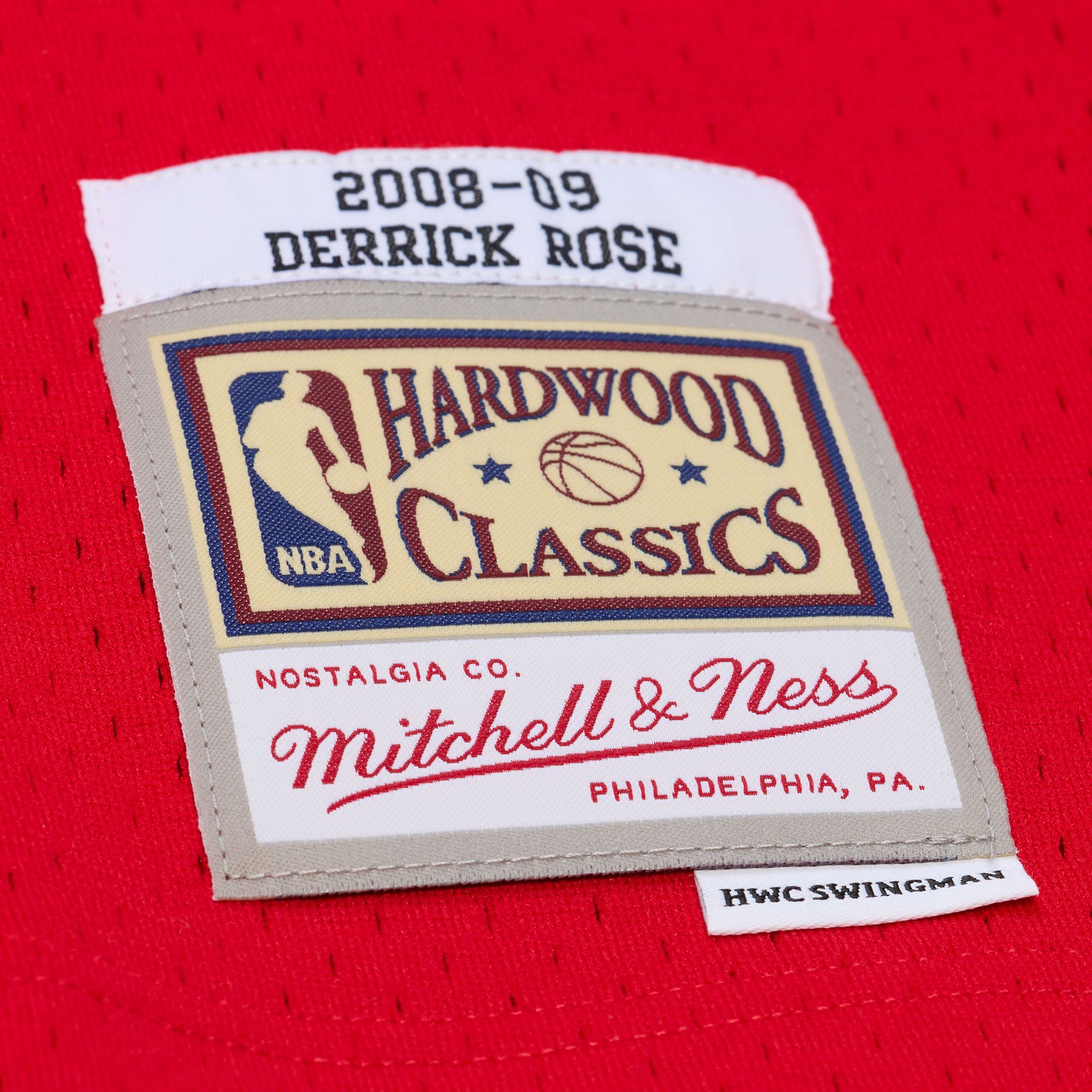 Mitchell & Ness Adult Chicago Bulls Derrick Rose #1 Red Hardwood Classic 2008 Replica Jersey product image