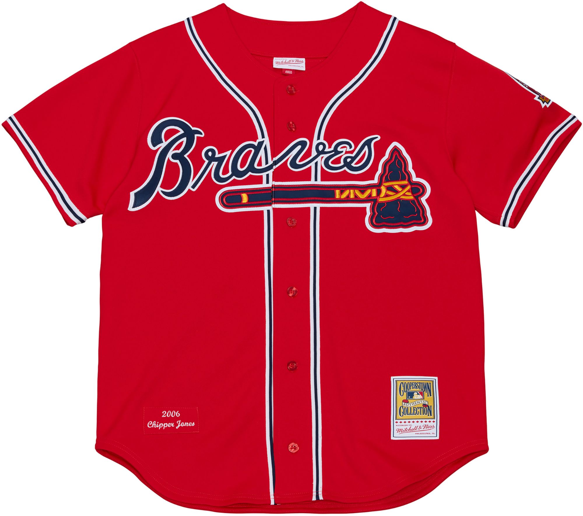 Mitchell & Ness Men's Atlanta Braves Chipper Jones #10 Red Authentic Alternate Jersey product image