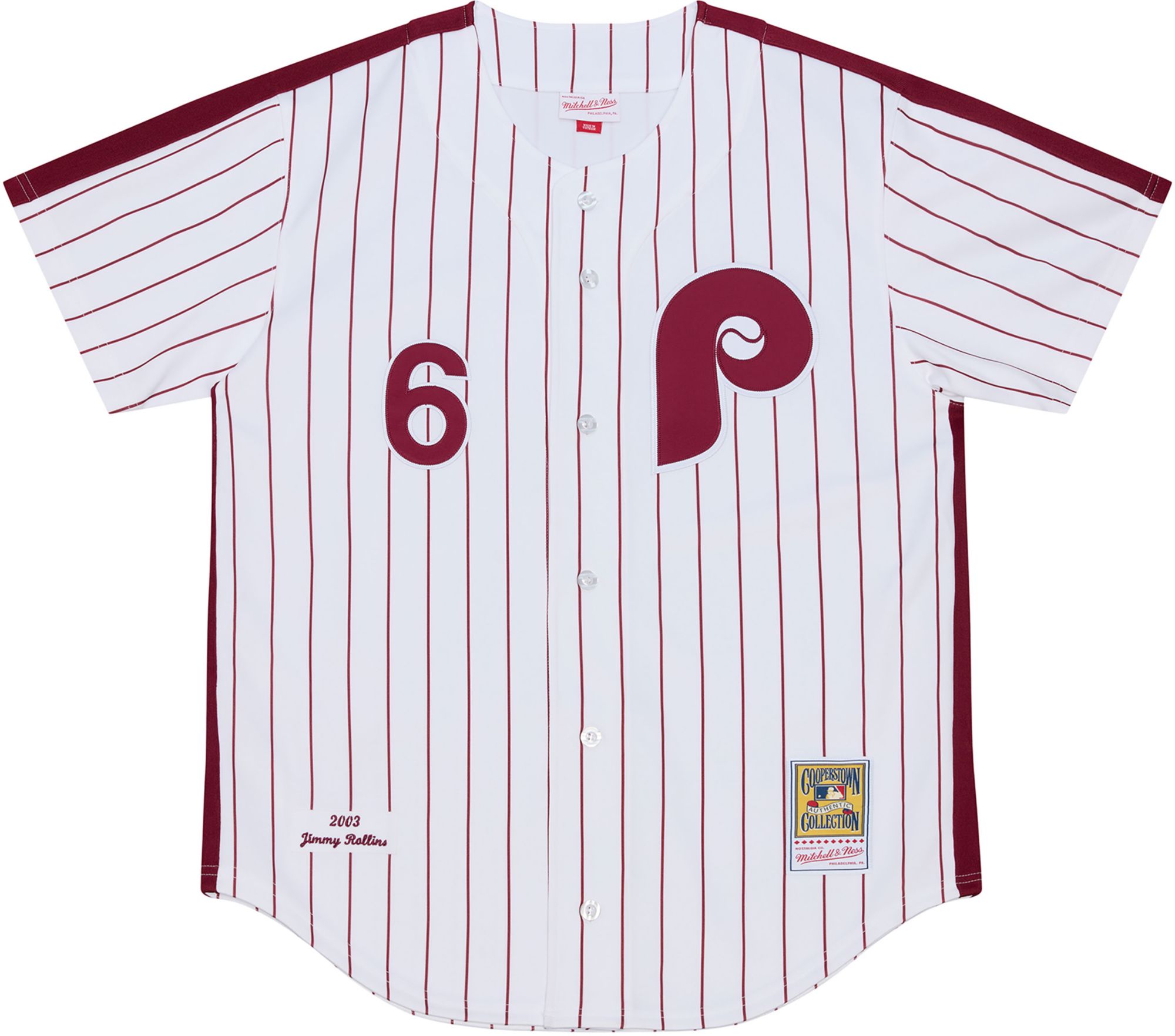 Mitchell & Ness Men's Philadelphia Phillies Jimmy Rollins #11 White Authentic Home Jersey product image
