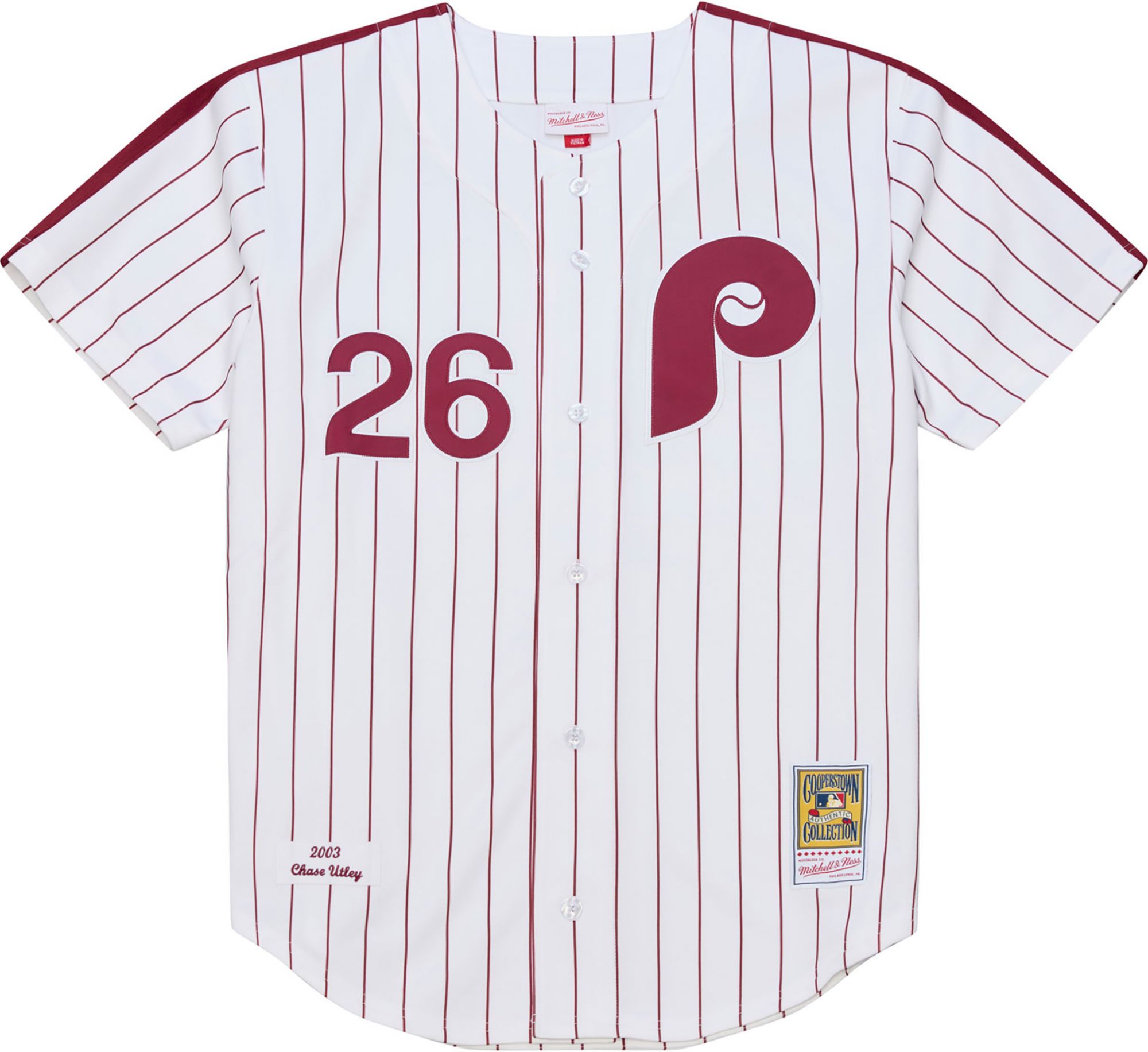 Mitchell & Ness Men's Philadelphia Phillies Chase Utley #26 White Authentic Home Jersey product image