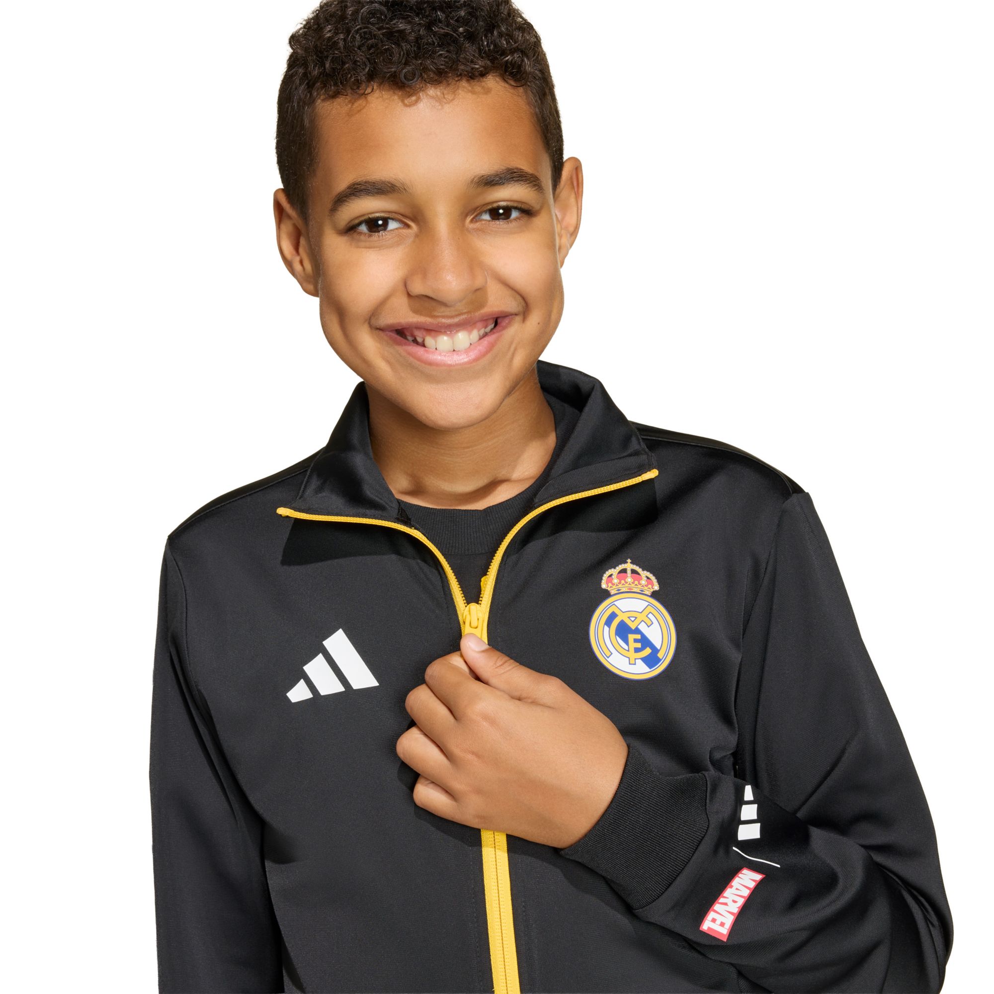 adidas Youth Real Madrid x Avengers Black Full-Zip Track Jacket product image