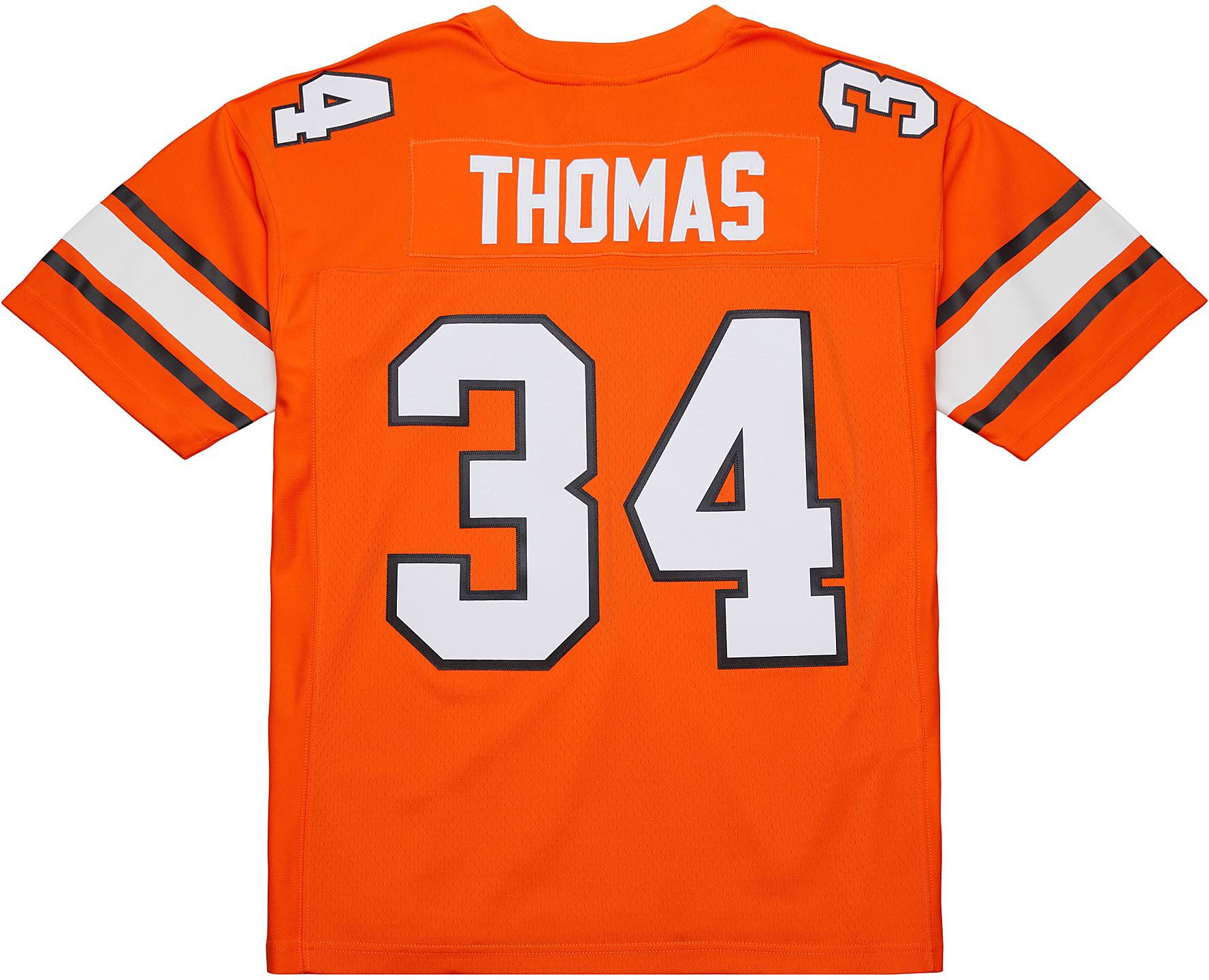 Mitchell & Ness Men's Oklahoma State Cowboys Thurman Thomas #34 Orange 1987 Replica Authentic Throwback Football Jersey product image