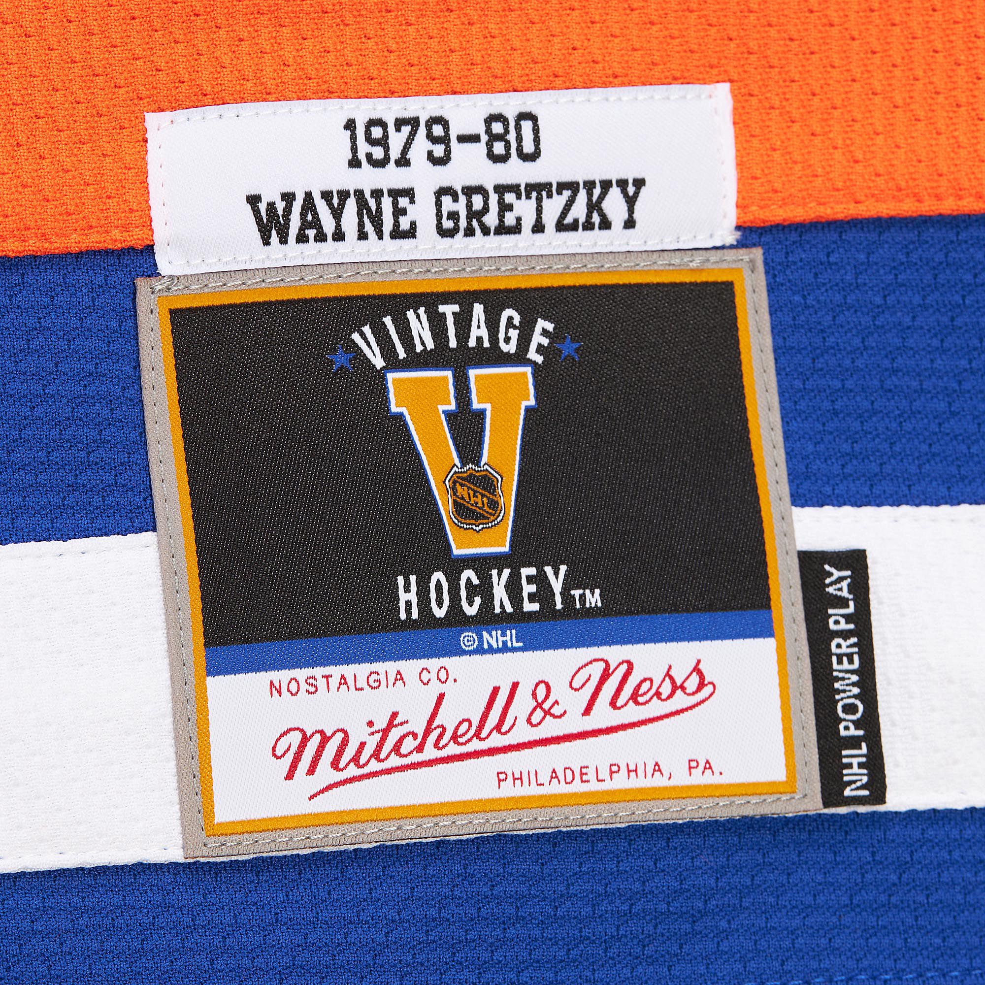 Mitchell & Ness Men's Edmonton Oilers Wayne Gretzky #99 1979 Blue Power Play Vintage Replica Jersey product image