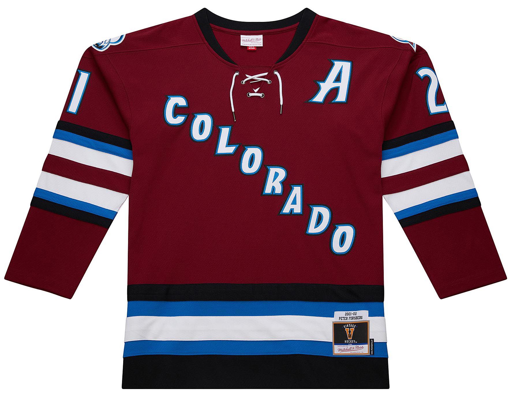 Mitchell & Ness Men's Colorado Avalanche Peter Forsberg #21 2001 Vintage Alternate Replica Jersey product image