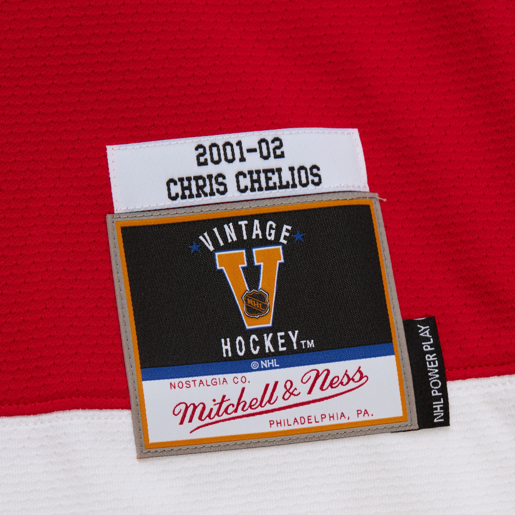 Mitchell & Ness Men's Detroit Red Wings Chris Chelios #24 2001 Vintage Home Replica Jersey product image