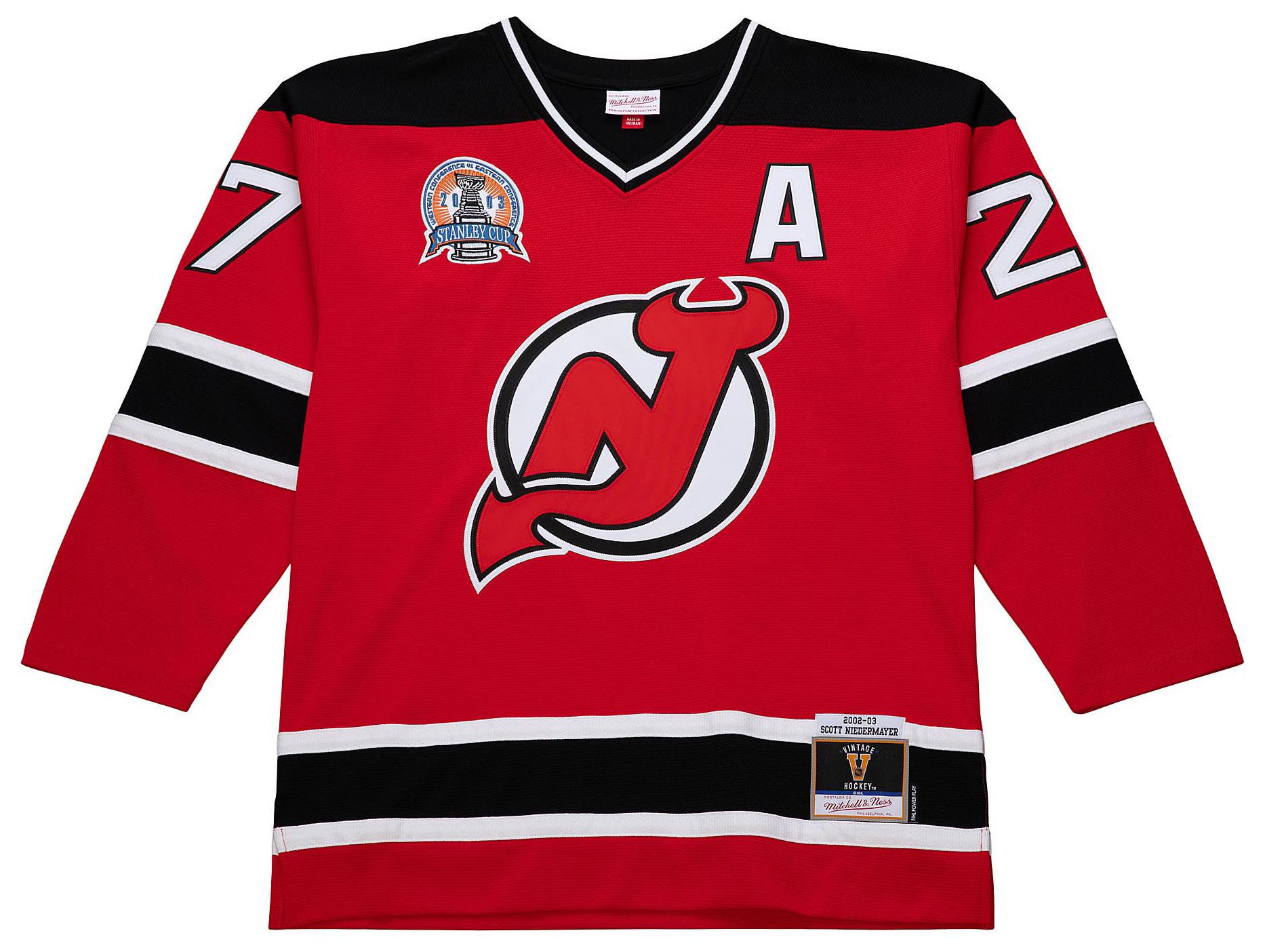 Mitchell & Ness Men's New Jersey Devils Scott Niedermayer #27 2002 Red Power Play Vintage Replica Jersey product image