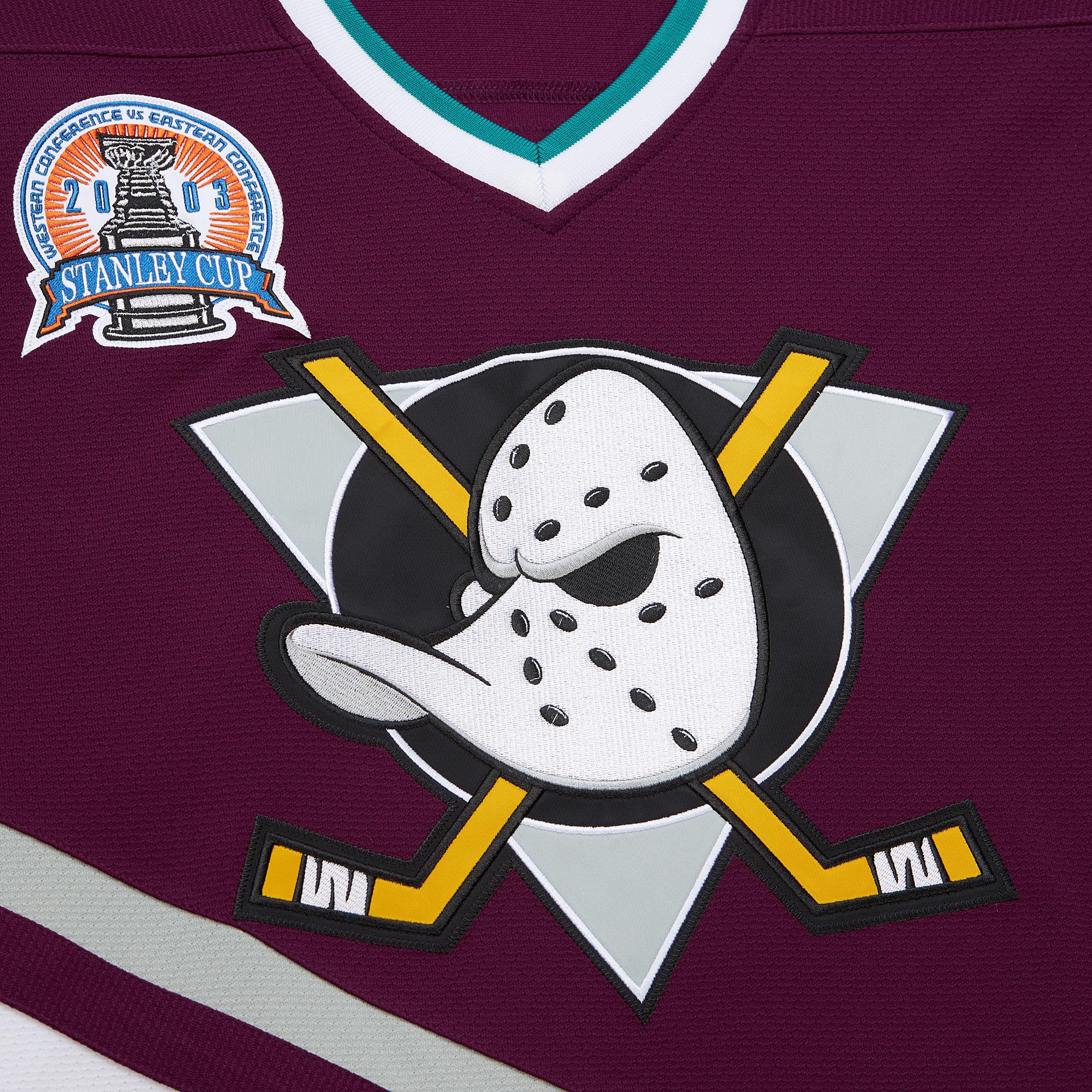 Mitchell & Ness Men's Anaheim Ducks Jean Sebastien Giguere #35 2002 Vintage Home Replica Jersey product image