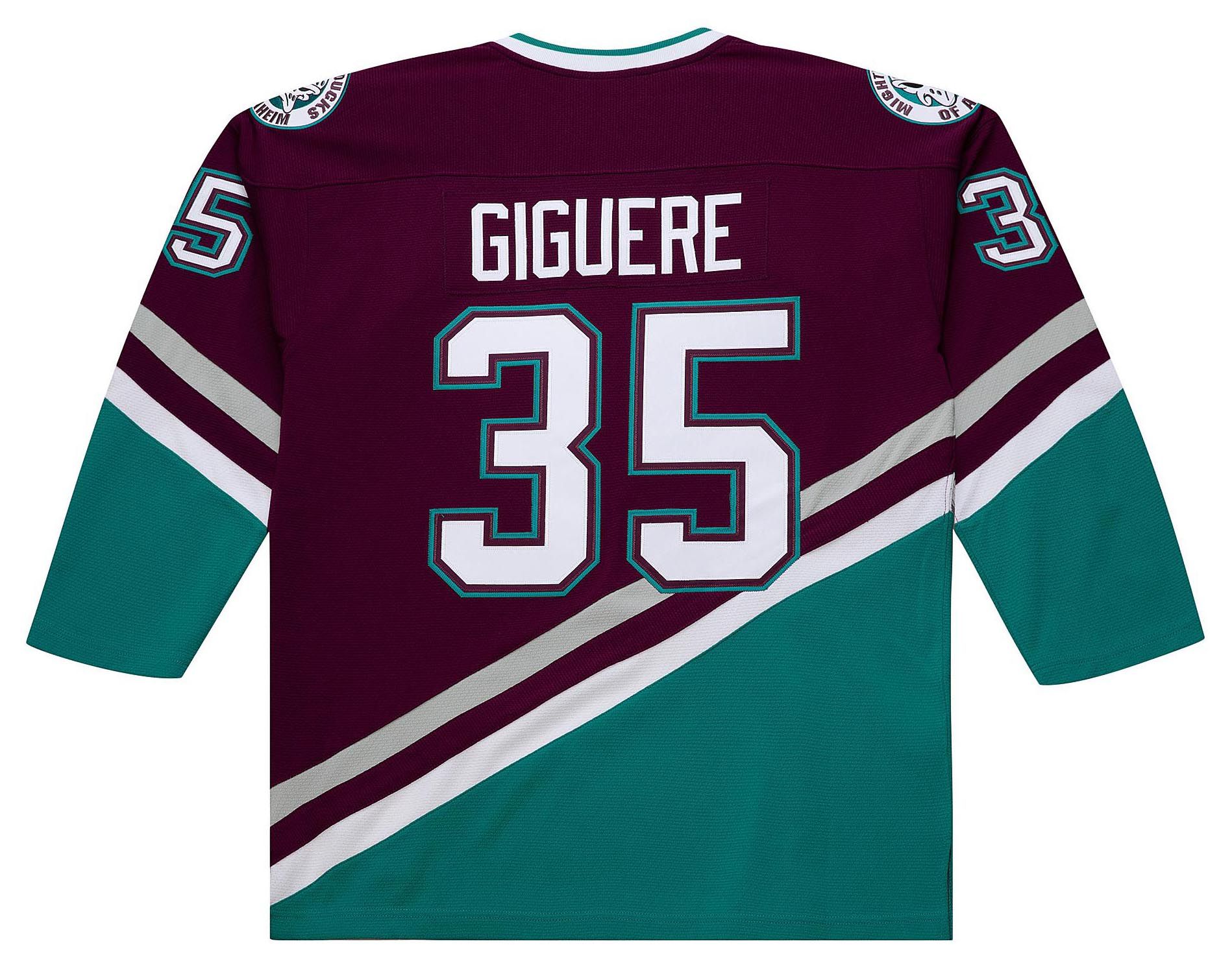 Mitchell & Ness Men's Anaheim Ducks Jean Sebastien Giguere #35 2002 Vintage Home Replica Jersey product image
