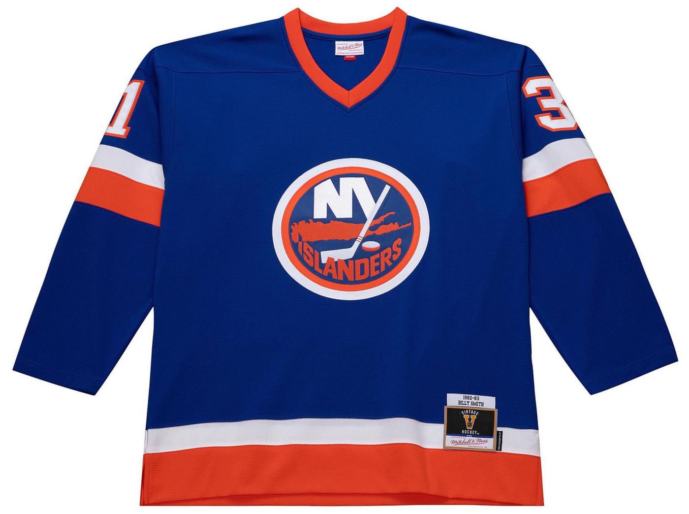 Mitchell Ness Men s New York Islanders Billy Smith 31 1982 Vintage Home Replica Jersey Dick s Sporting Goods
