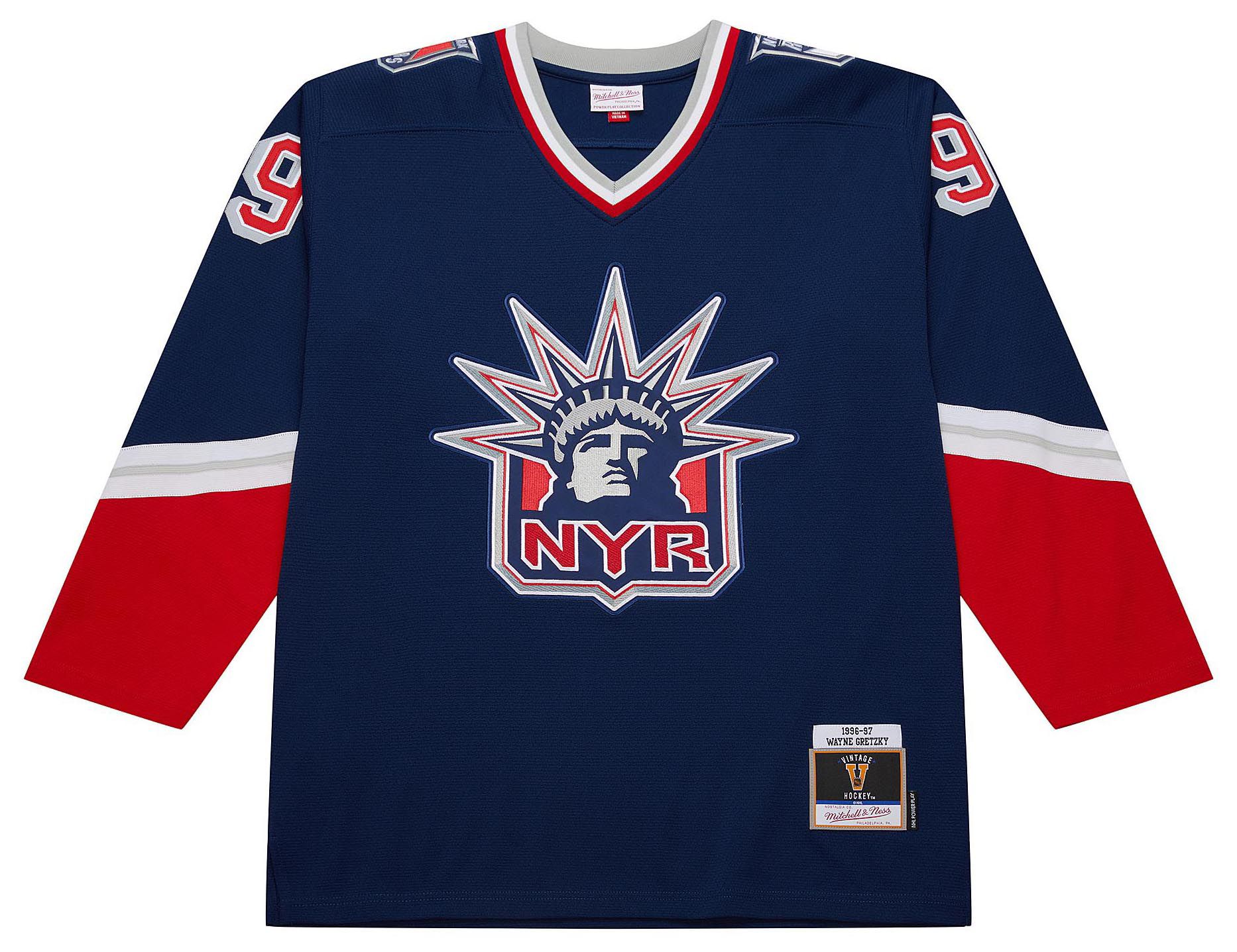 Mitchell & Ness Men's New York Rangers Wayne Gretzky #99 1996 Navy Power Play Vintage Replica Jersey product image