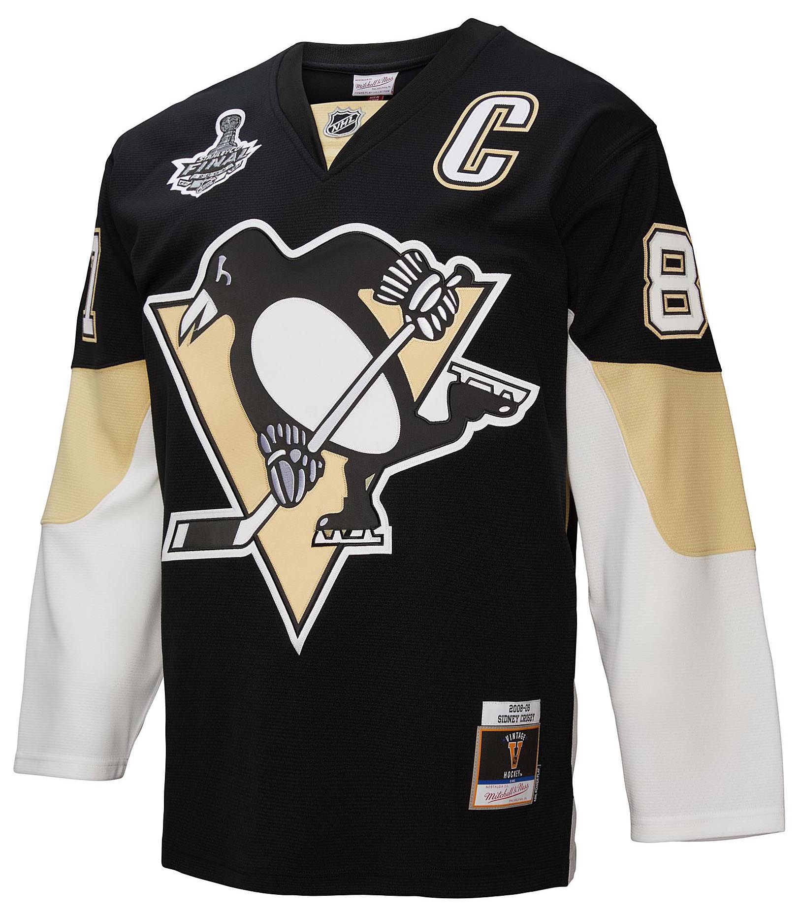 Mitchell & Ness Men's Pittsburgh Penguins Sidney Crosby #87 2008 Black Power Play Vintage Replica Jersey product image
