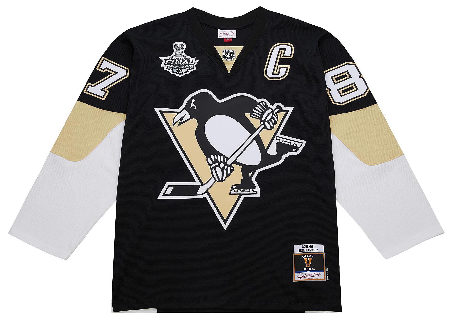 Mitchell & Ness Men's Pittsburgh Penguins Sidney Crosby #87 2008 Black Power Play Vintage Replica Jersey product image
