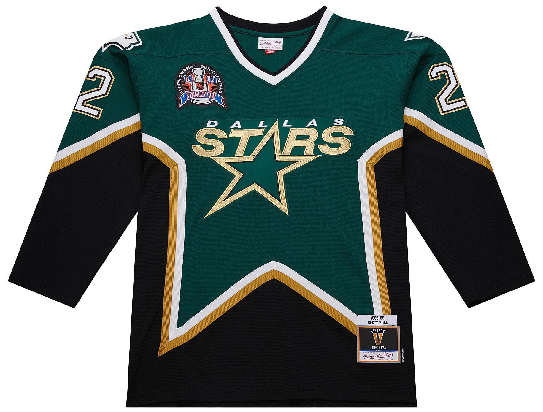 Mitchell & Ness Men's Dallas Stars Brett Hull #22 1998 Vintage Alternate Replica Jersey product image