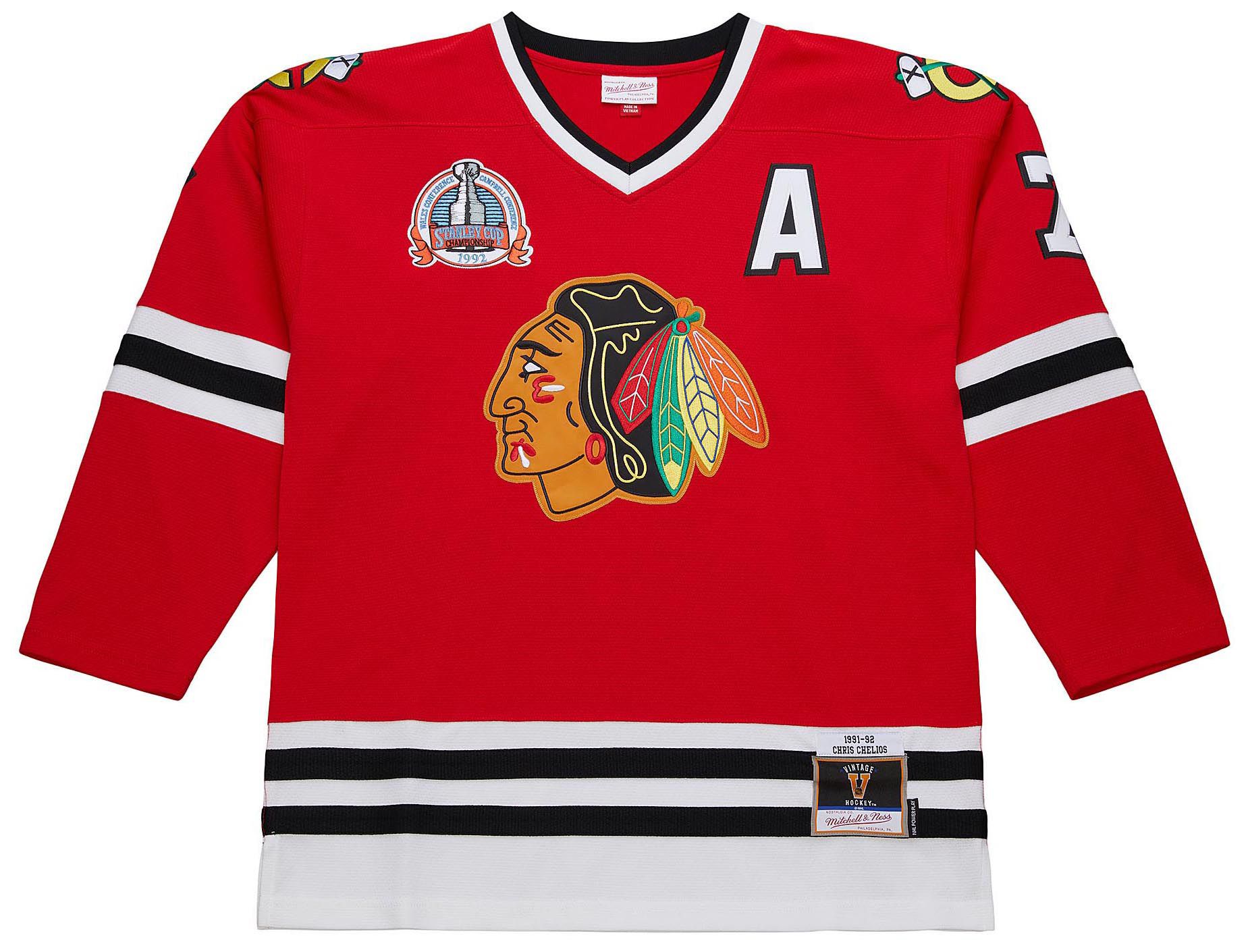 Mitchell & Ness Men's Chicago Blackhawks Chris Chelios #7 1991 Vintage Home Replica Jersey product image