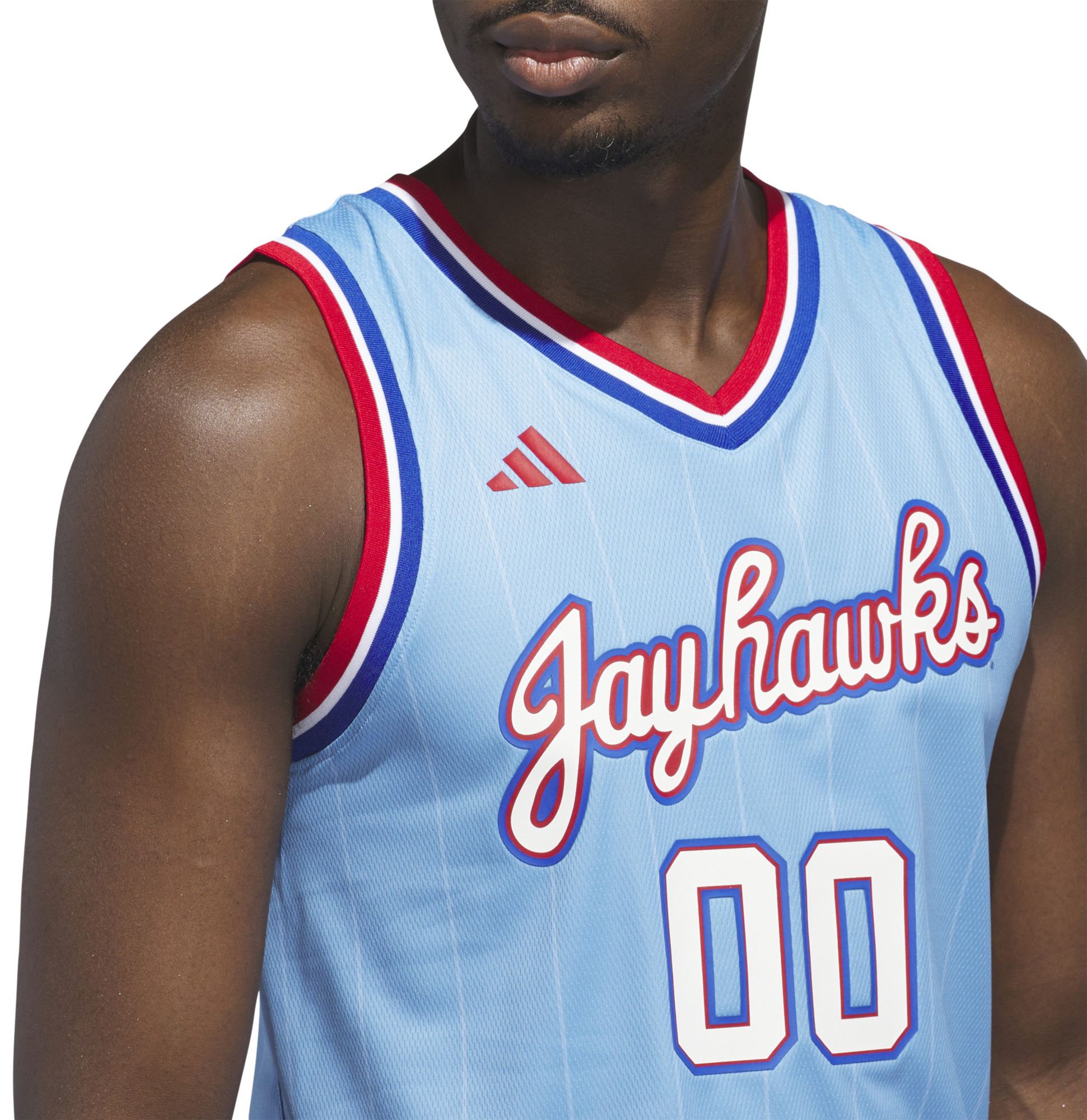 adidas Men's Kansas Jayhawks Light Blue Swingman Basketball Jersey product image